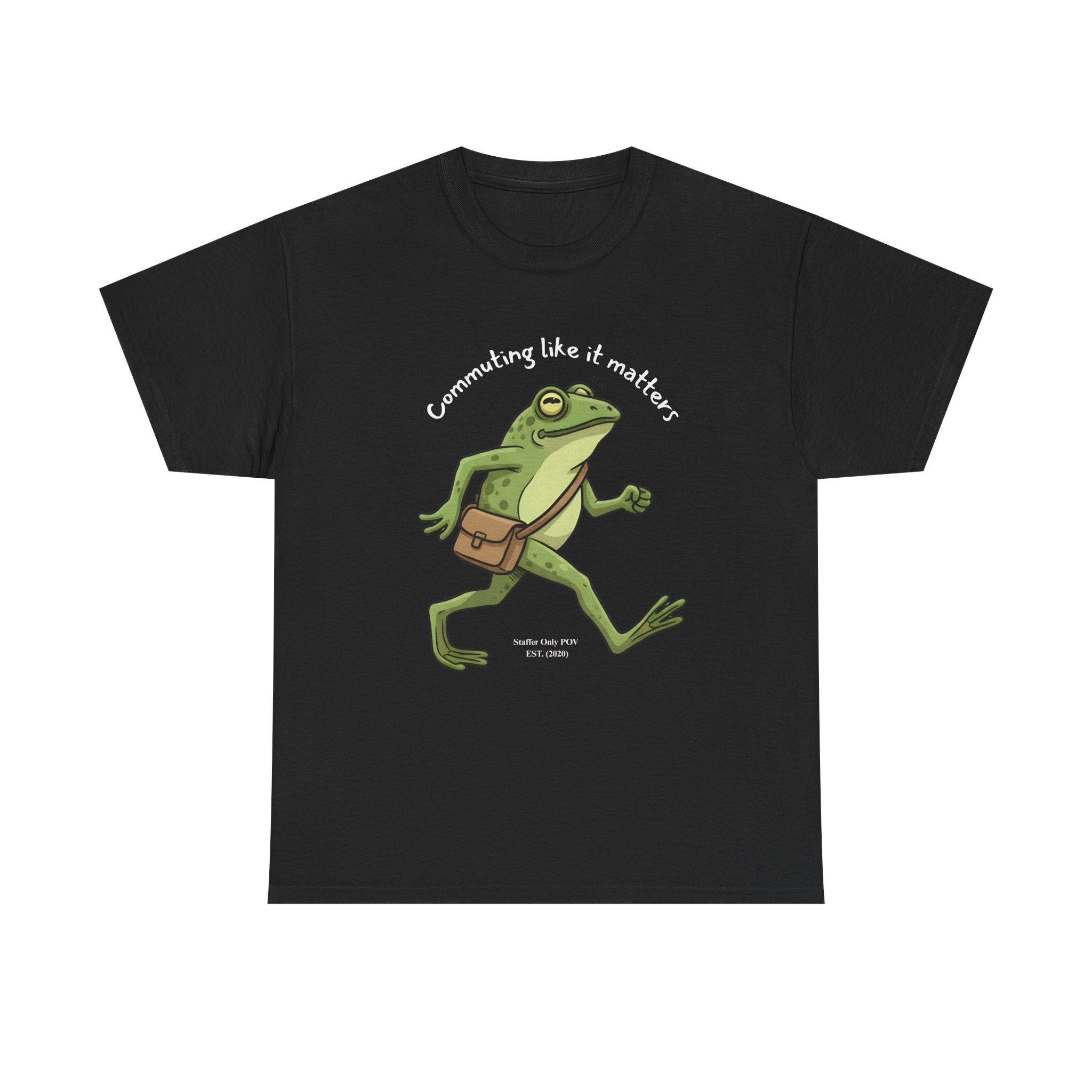Funny Commuting Frog Tee | Workplace Satire | Custom Adulting Humor Gift