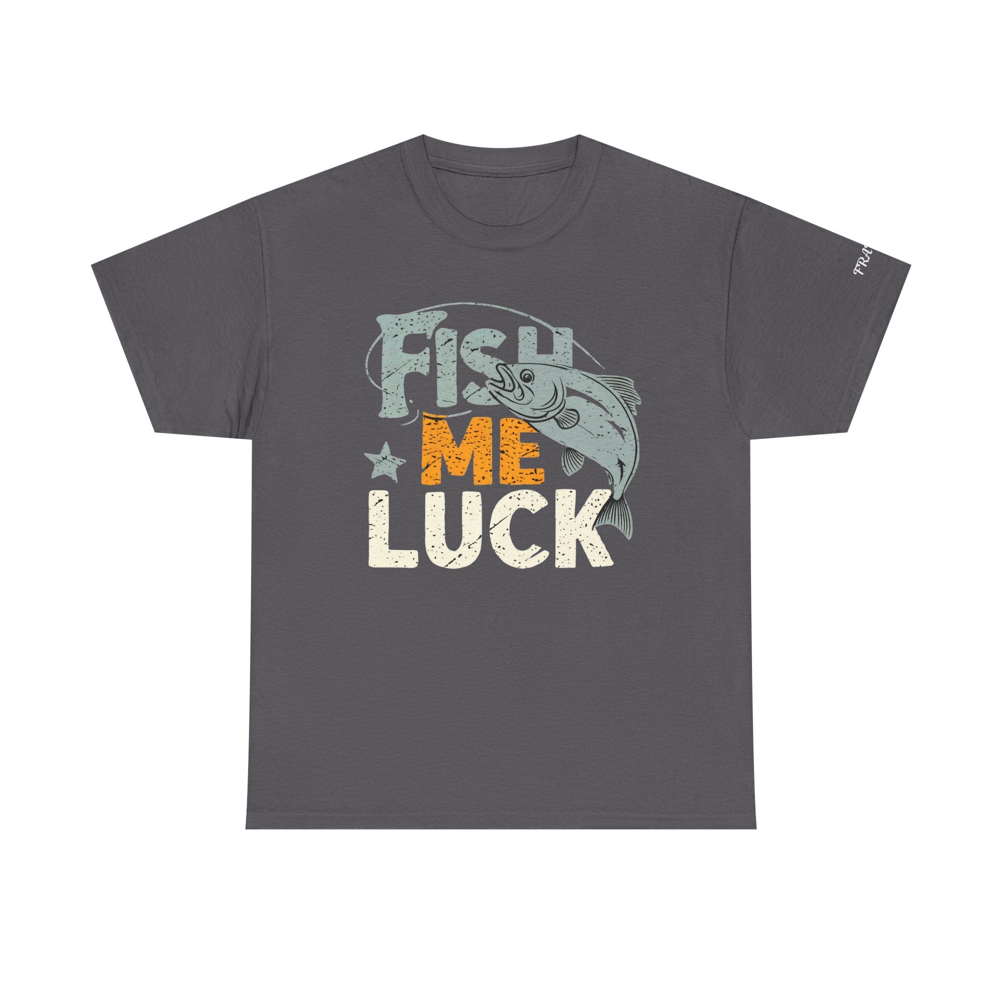 Personalized Fishing T-Shirt Custom Sleeve "Fish Me Luck" Funny Fisherman for Anglers Outdoor Enthusiasts