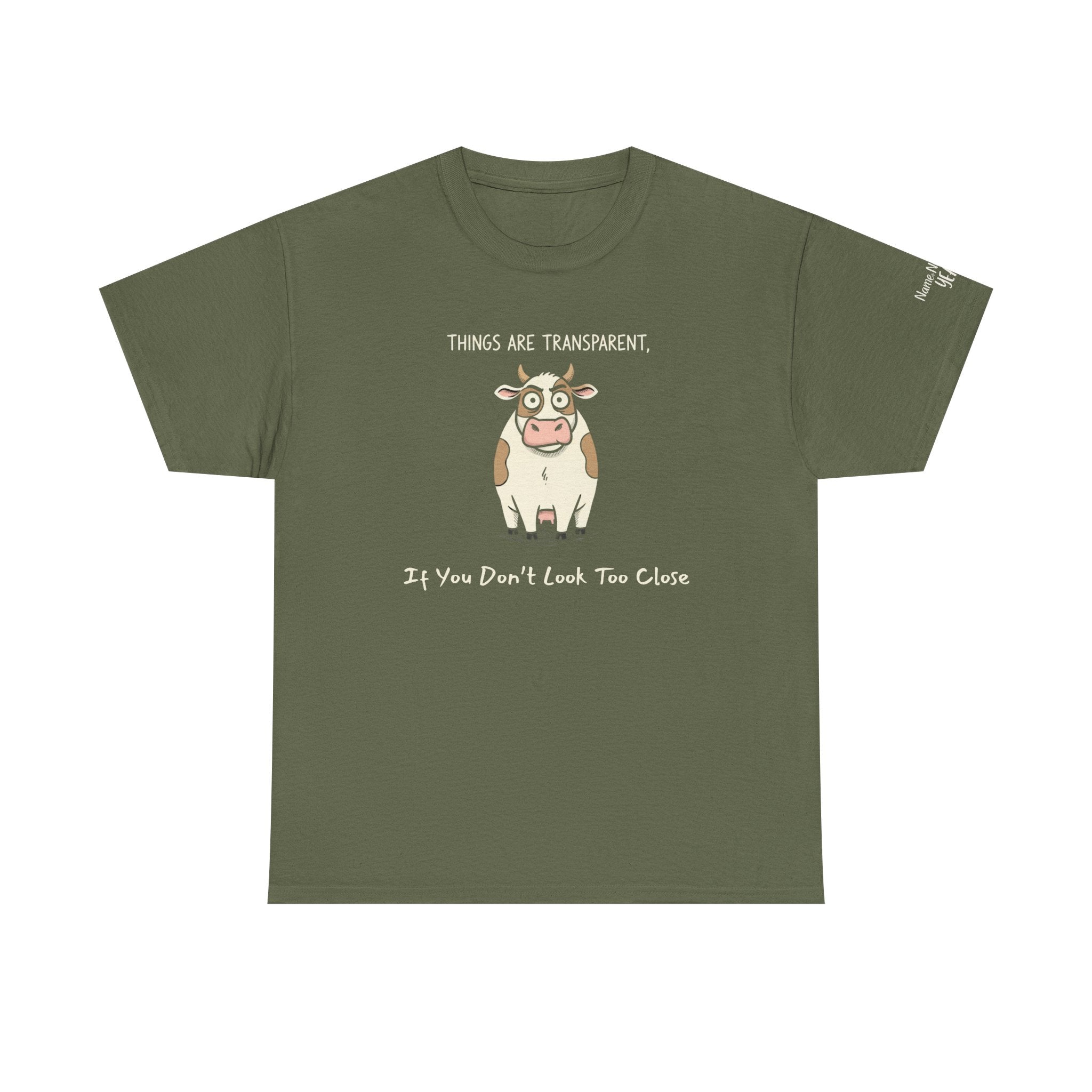 Funny Corporate Transparency Shirt – Sarcastic Cow T-Shirt