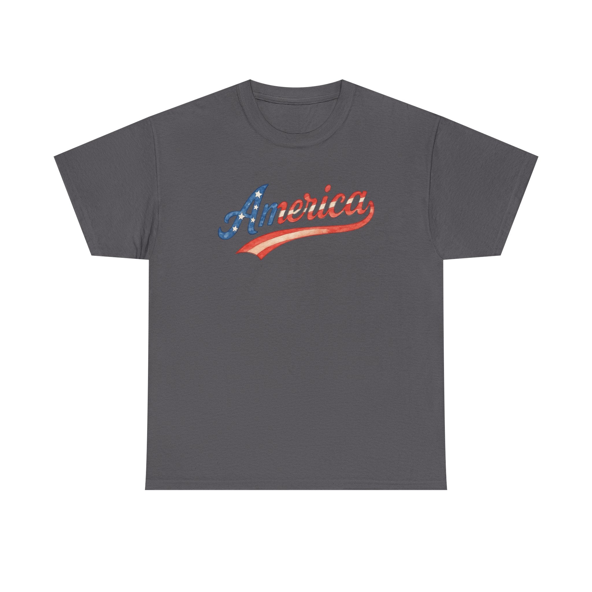 America Script Retro Patriotic Red White Blue USA Graphic Tee Family 4th or Independence Day