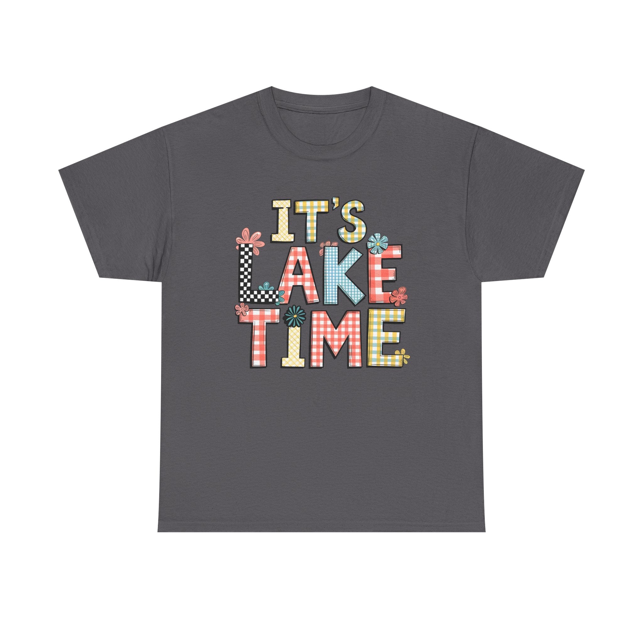 Lake Time Unisex Heavy Cotton Tee, Summer Vacation Shirt, Casual Lakewear, Outdoor Adventure T-Shirt, Gift for Lake Lovers