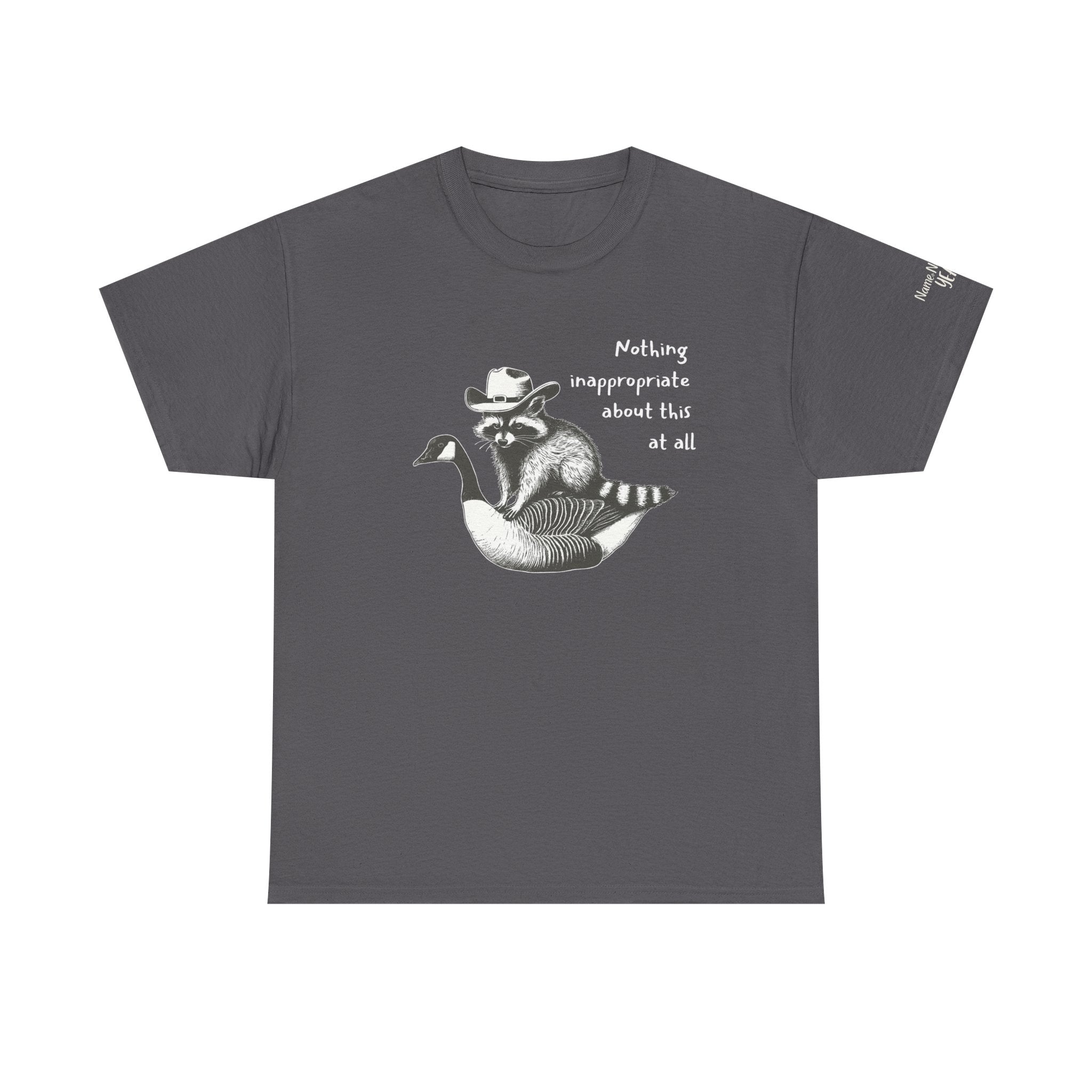 Cowboy Raccoon Goose Ride Tee | Funny Life Graphic Shirt