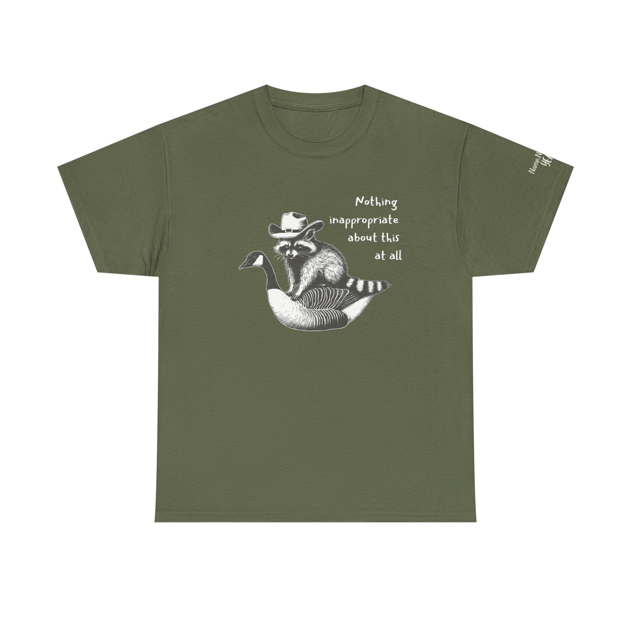 Cowboy Raccoon Goose Ride Tee | Funny Life Graphic Shirt