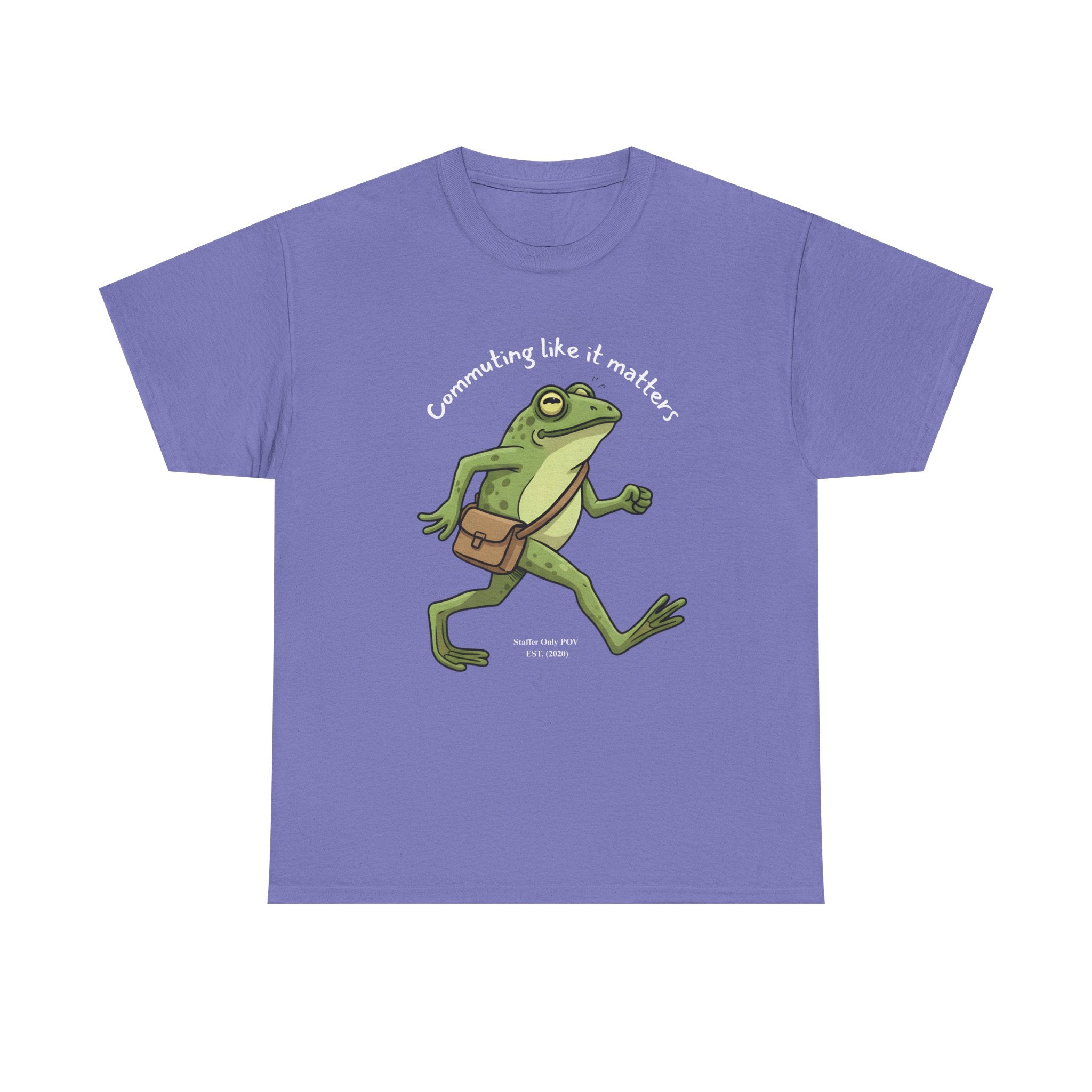 Funny Commuting Frog Tee | Workplace Satire | Custom Adulting Humor Gift