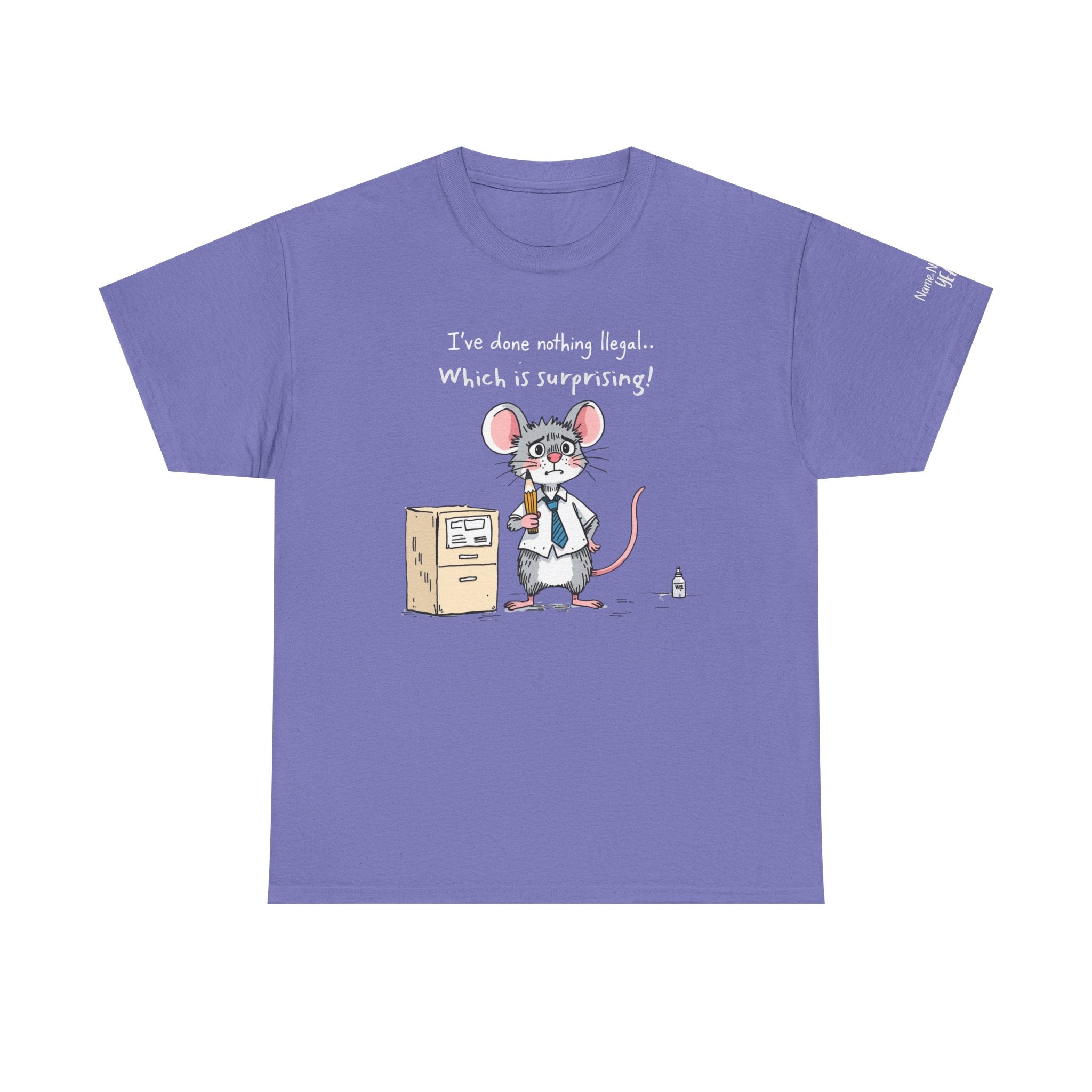 Funny Office Mouse T-Shirt | “I’ve Done Nothing Illegal” Work Humor Tee