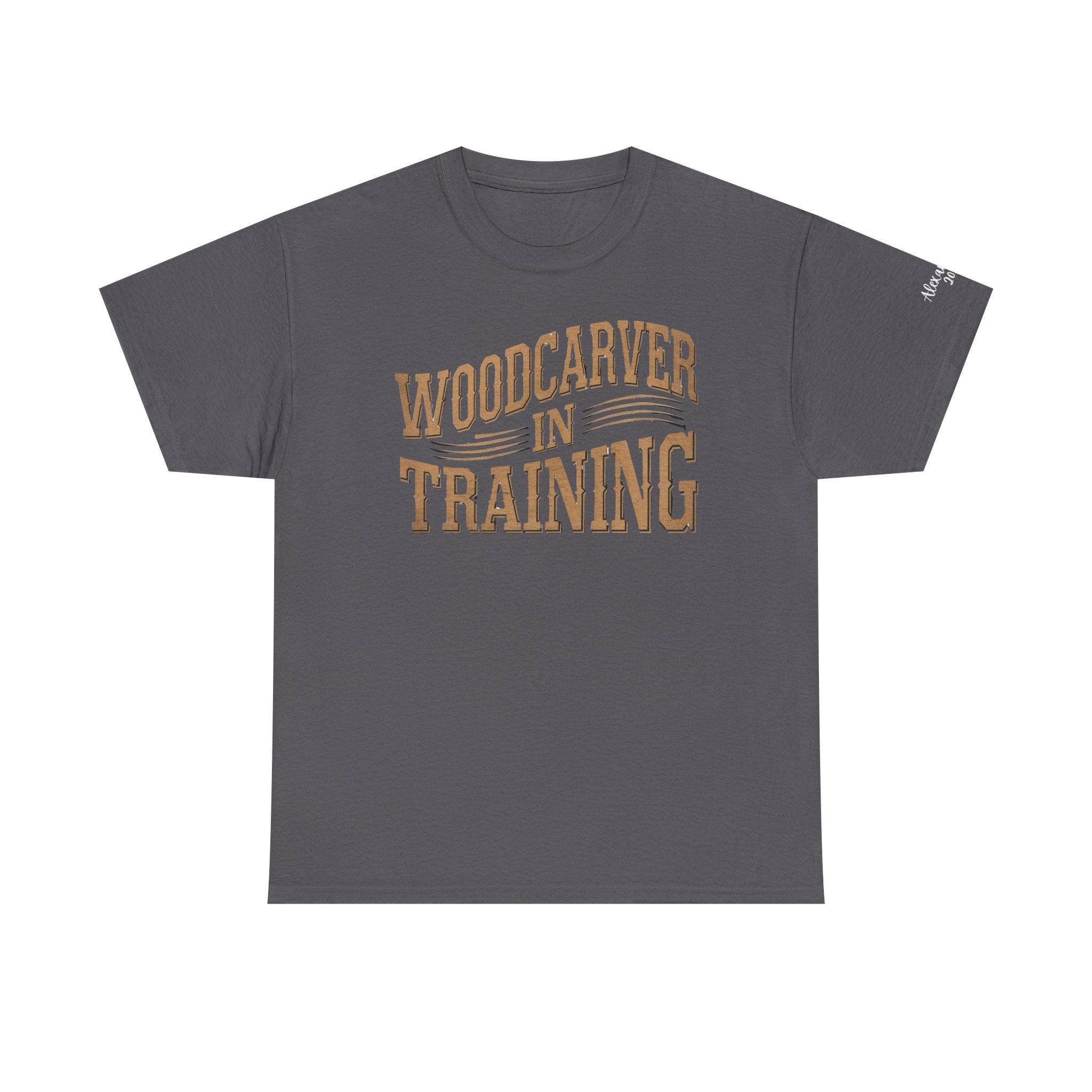 Woodcarver In Training T-Shirt - Personalized Sleeve Name, Date, or Nickname - Gift for Woodworkers
