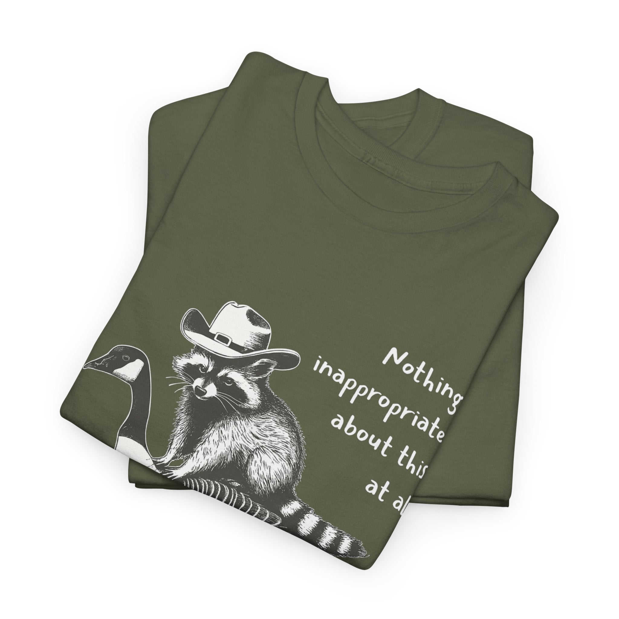 Cowboy Raccoon Goose Ride Tee | Funny Life Graphic Shirt