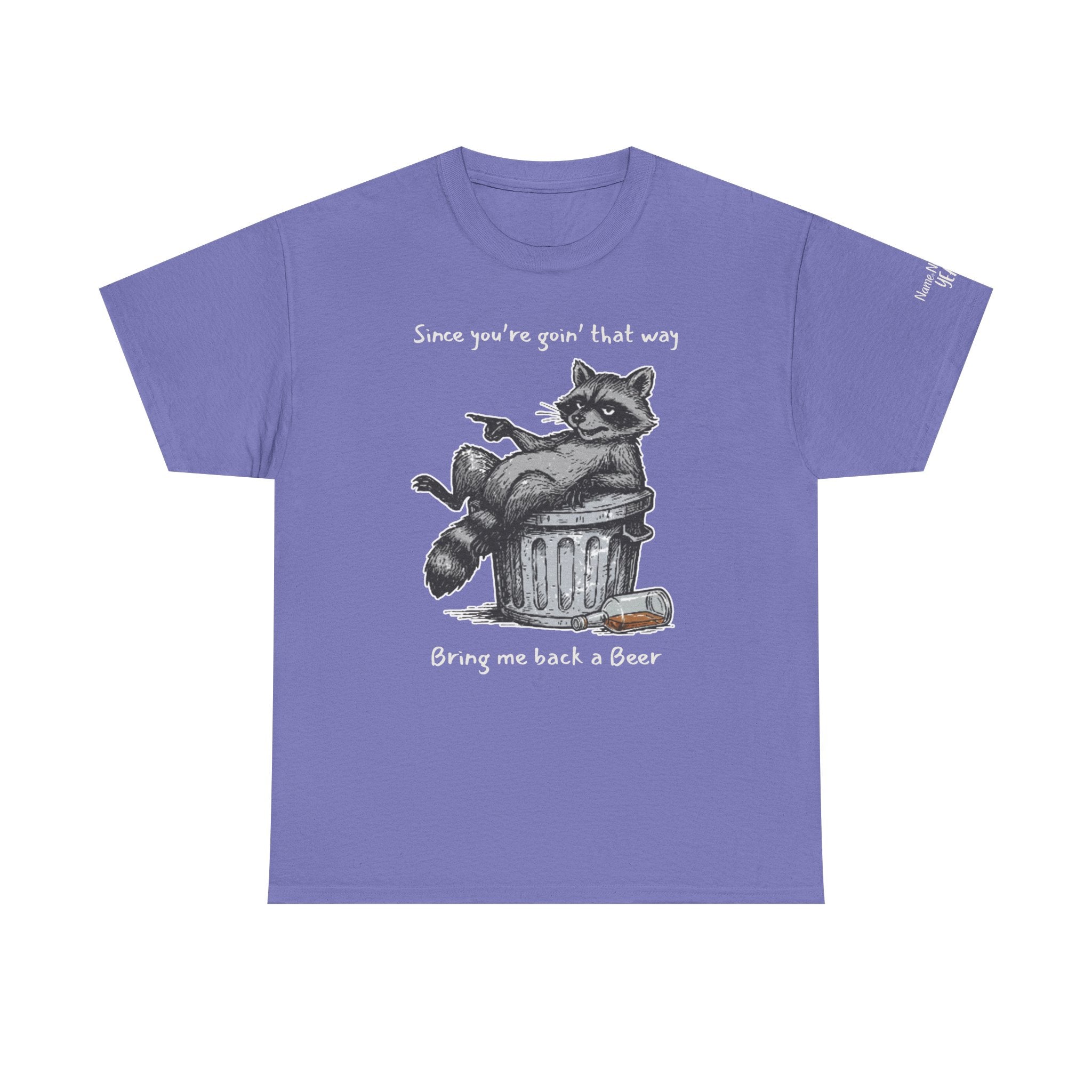 Funny Raccoon T-Shirt – Life POV Garbage Can Humor – Custom Sleeve Option
