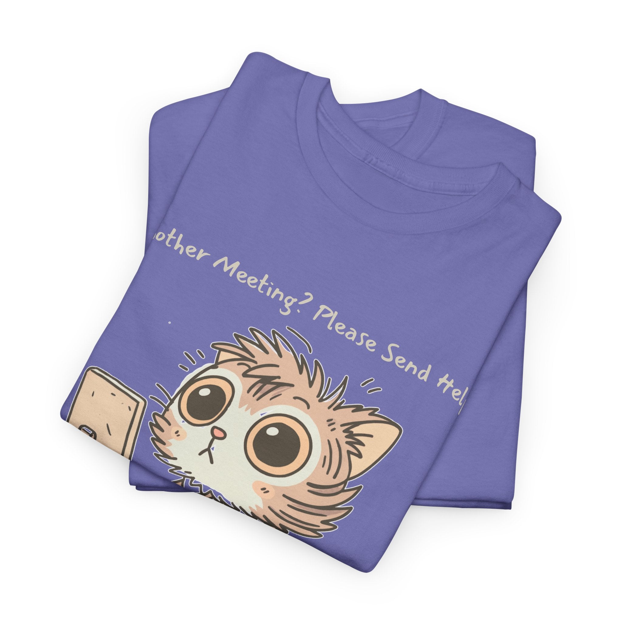 Funny Zoom Cat Shirt – “Another Meeting? Please Send Help!” Work from Home Tee