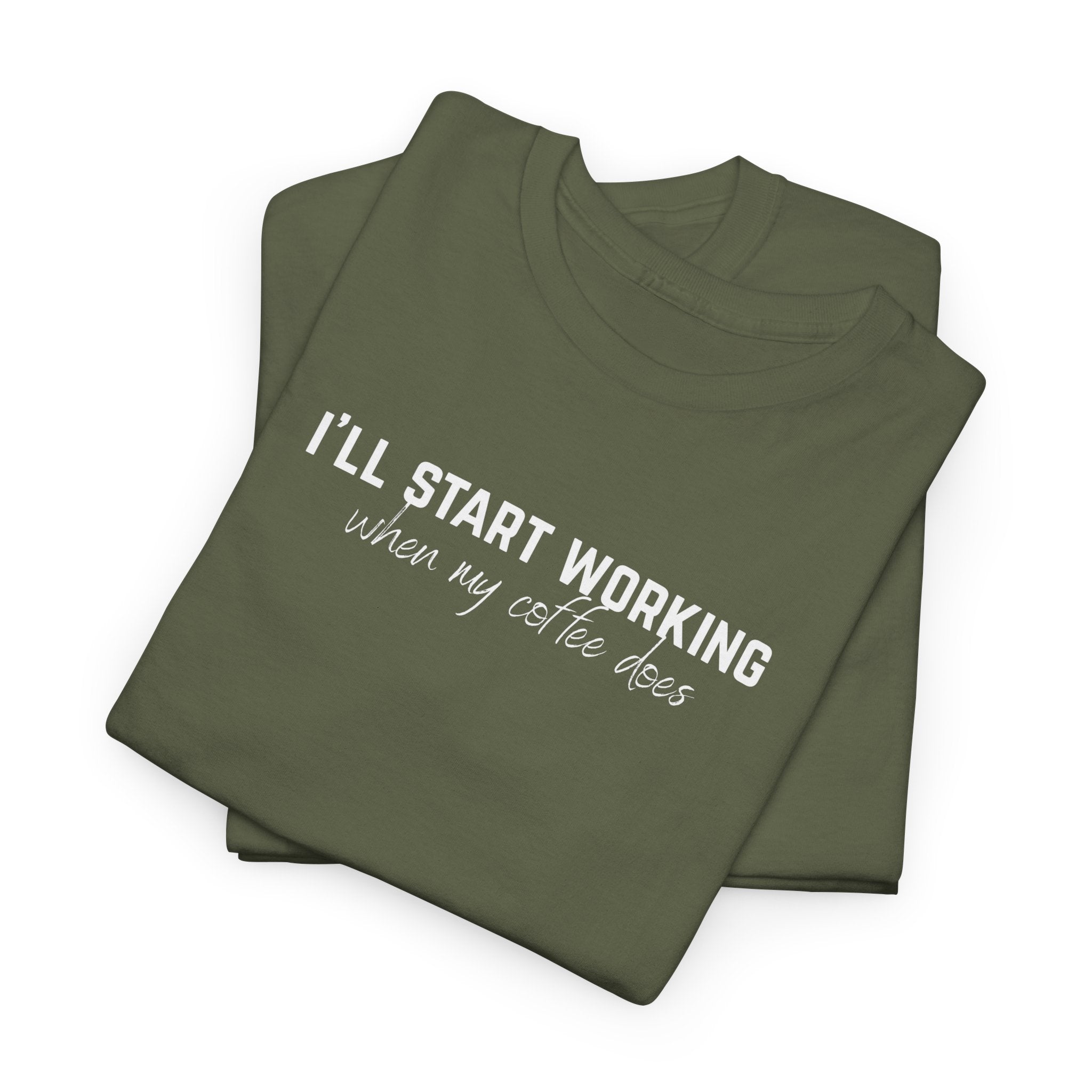 Funny Coffee Work Shirt for Women & Men | Custom Left Sleeve Year | Office T-Shirt Gift Idea