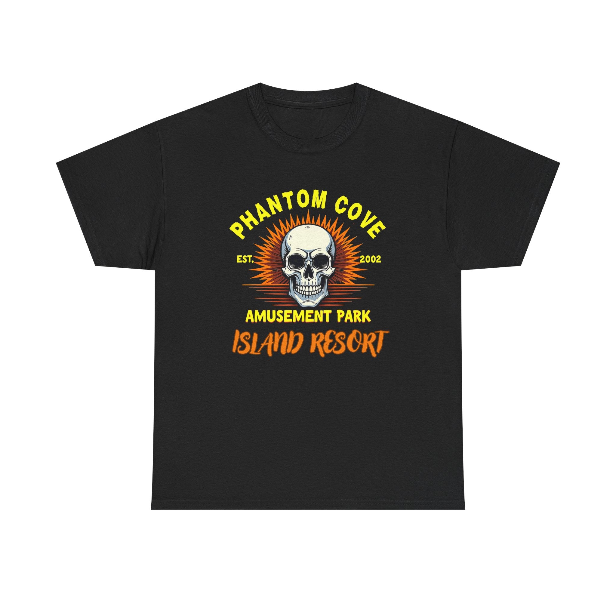 Phantom Cove Skull Graphic Tee, Unisex Heavy Cotton T-Shirt, Halloween Shirt, Amusement Park Apparel, Casual Wear, Gift Idea