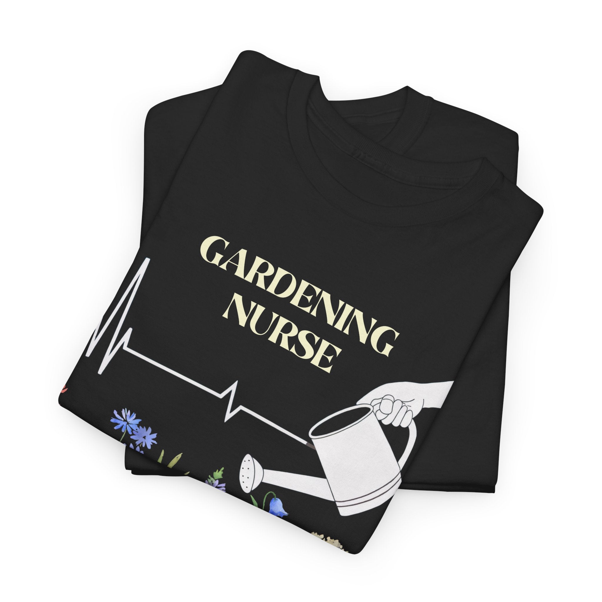 Gardening Nurse T-Shirt – Scrubs & Green Thumb Shirt with Custom Name & Nurse Title on Sleeve