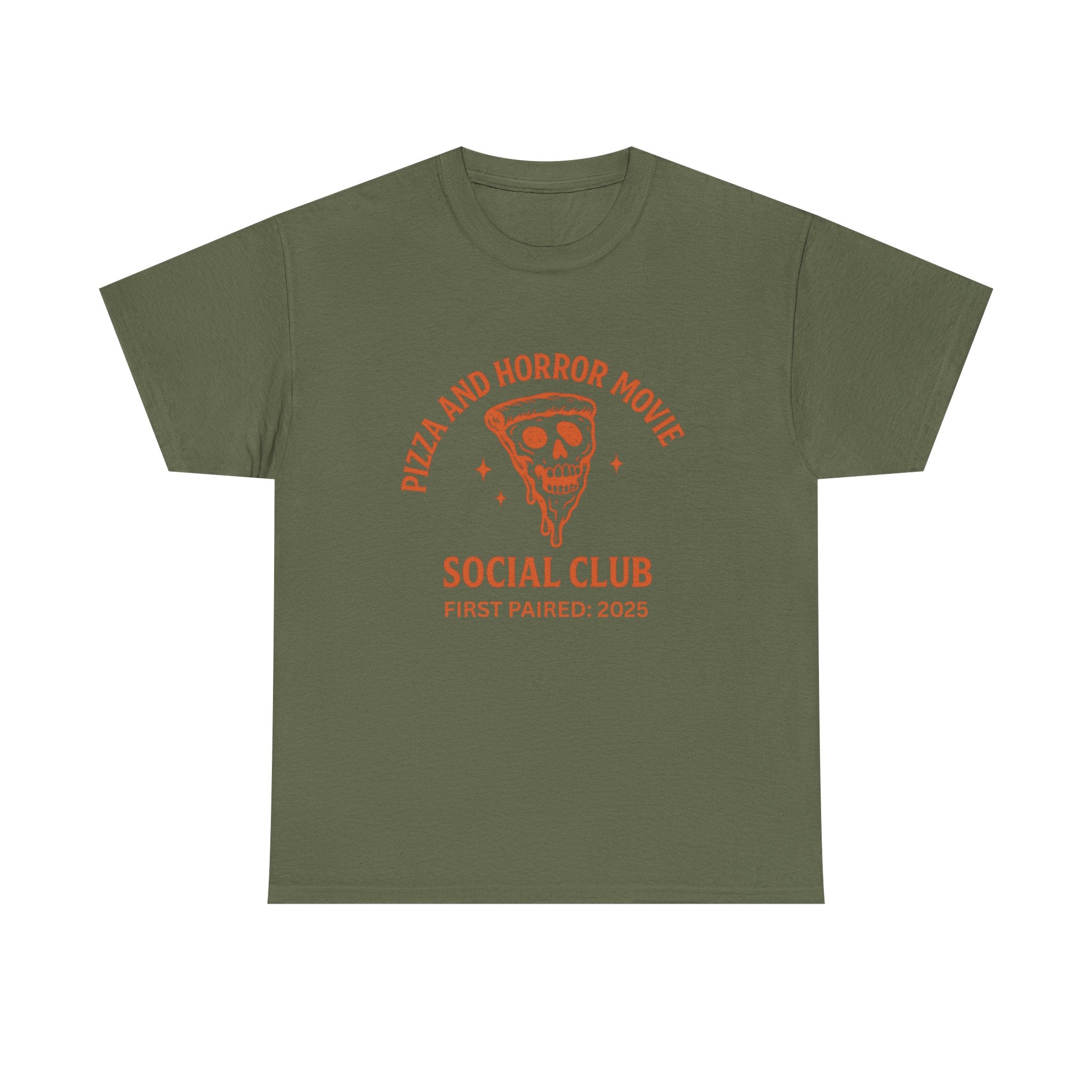 Pizza and Horror Movie Social Club Shirt – Fake Club Tee with Optional Custom Year
