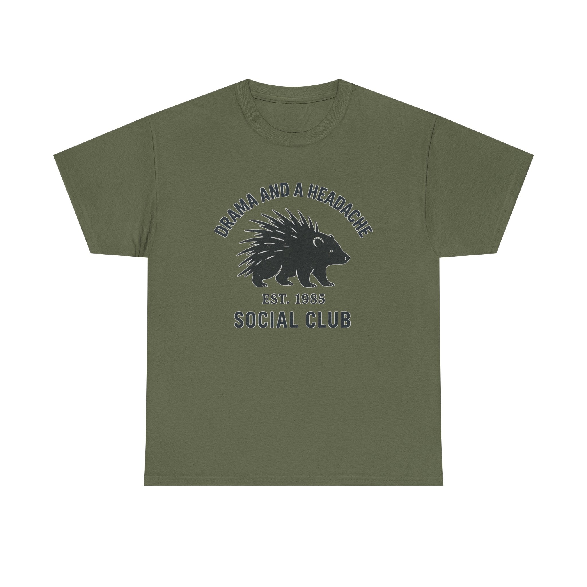Drama and a Headache Social Club Shirt – Porcupine Graphic, Optional Custom Year
