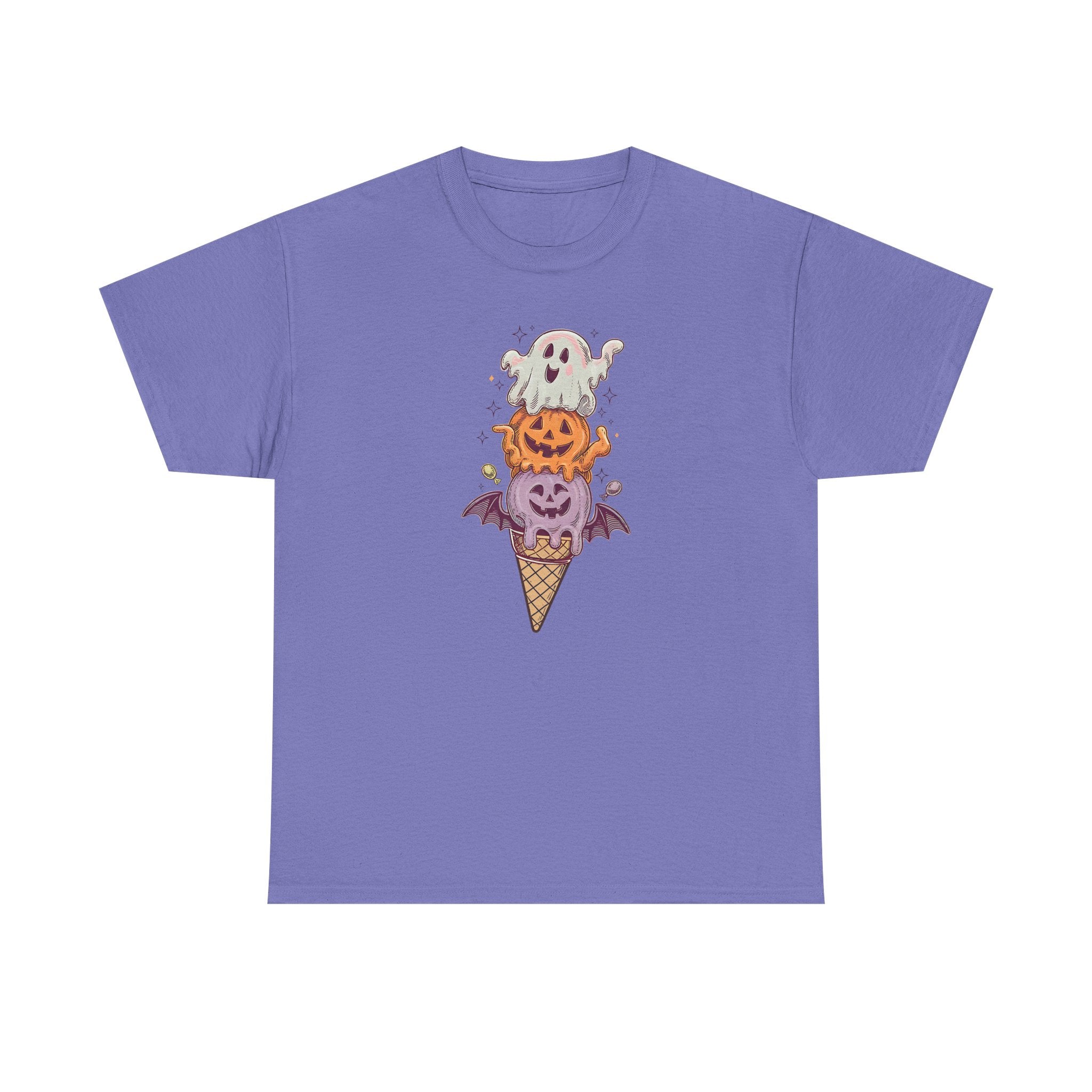 Halloween Ghostly Ice Cream Unisex Tee, Spooky Shirt, Fall Apparel, Trick-or-Treat Outfit, Haunted House Party Wear