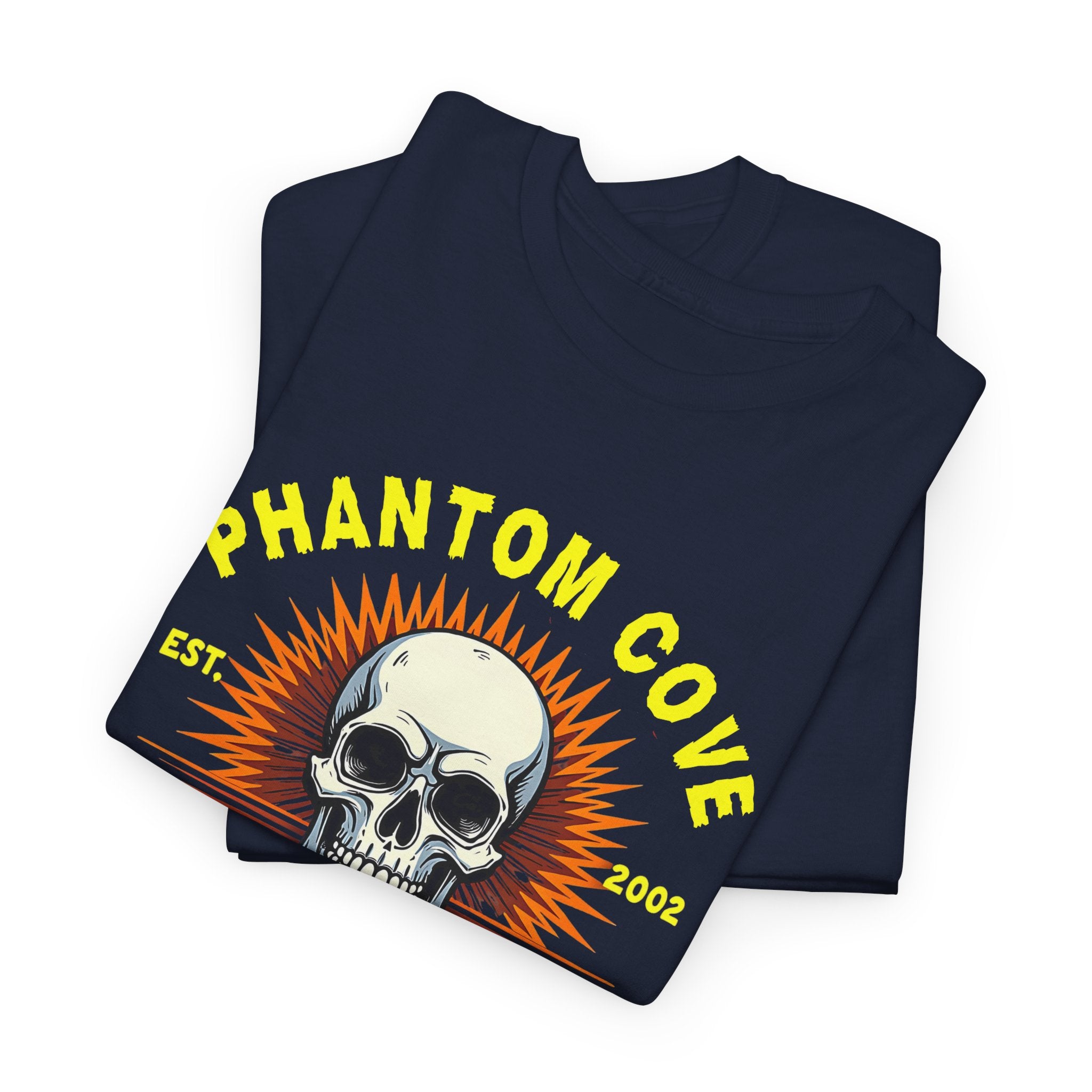 Phantom Cove Skull Graphic Tee, Unisex Heavy Cotton T-Shirt, Halloween Shirt, Amusement Park Apparel, Casual Wear, Gift Idea