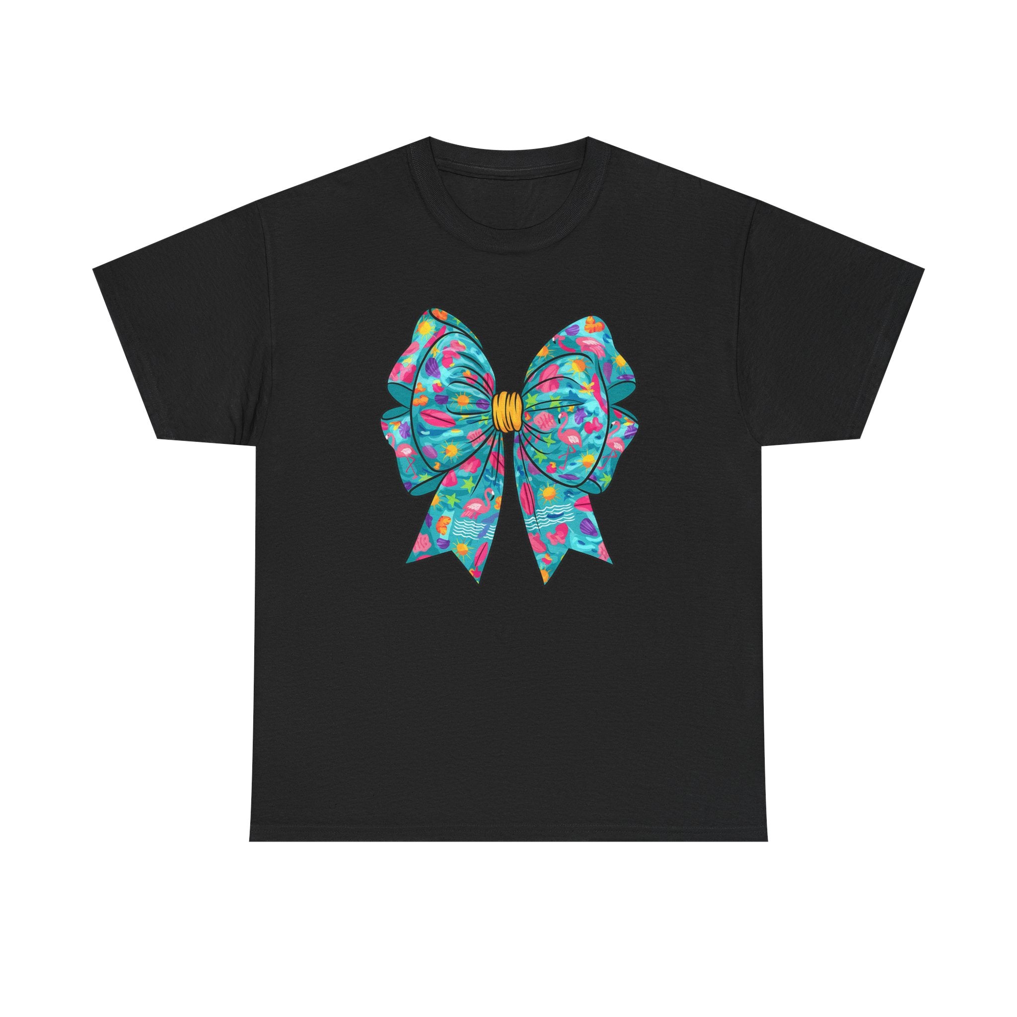 Colorful Bow Unisex Cotton Tee, Casual Everyday Wear, Gift for Birthdays, Celebrations, Party Outfits, Fun Fashion