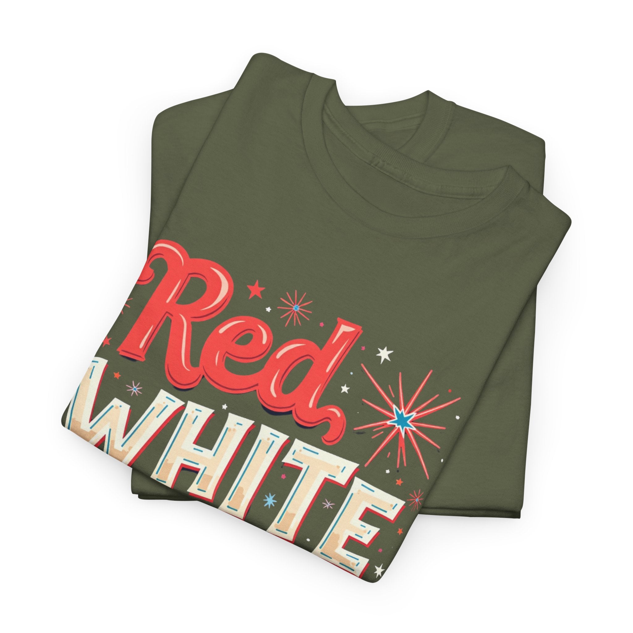 Red, White & Buzzed Unisex Cotton Tee for 4th of July Celebrations, Patriotic T-Shirt, Casual Summer Wear, Party Outfit, Gifts for Him/Her