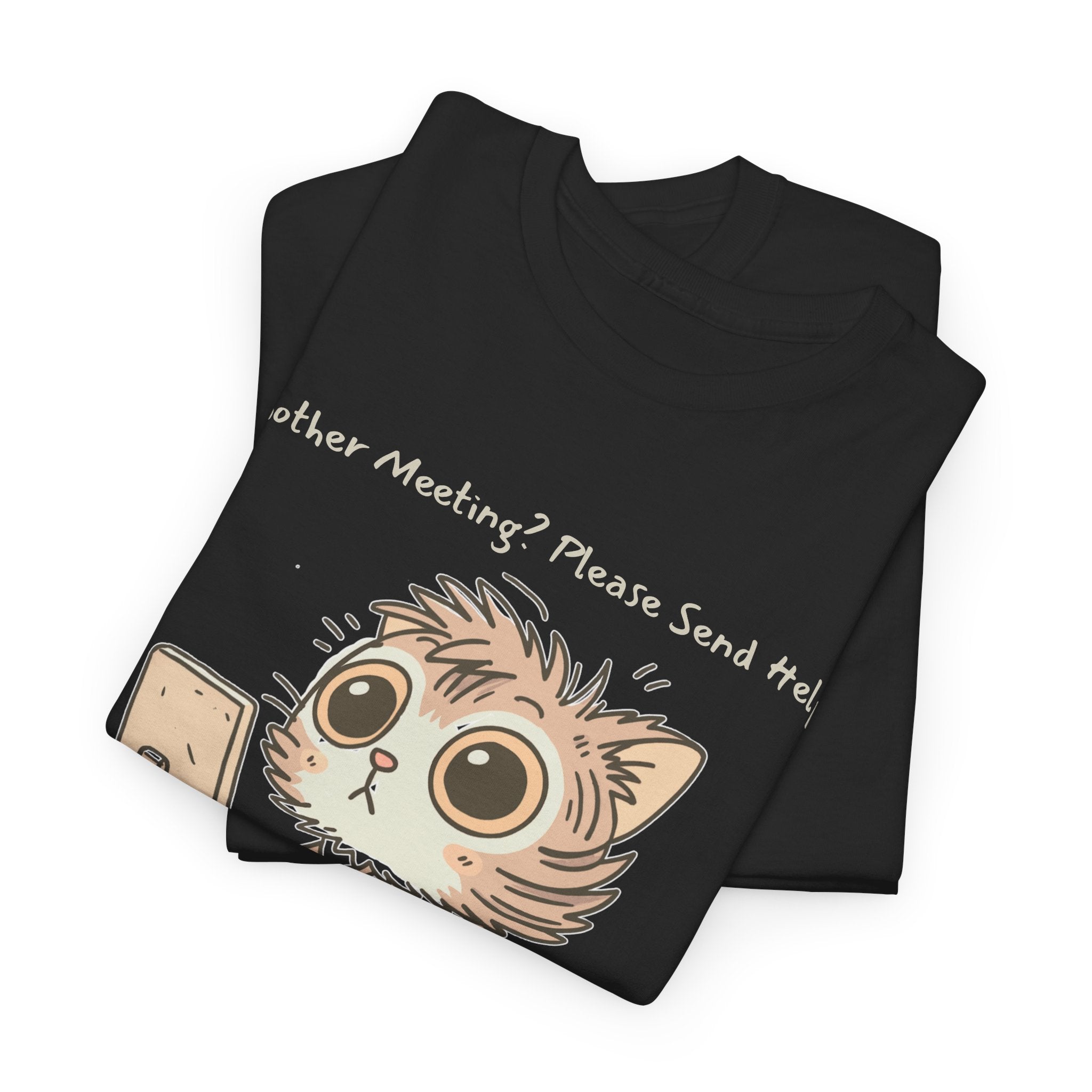 Funny Zoom Cat Shirt – “Another Meeting? Please Send Help!” Work from Home Tee