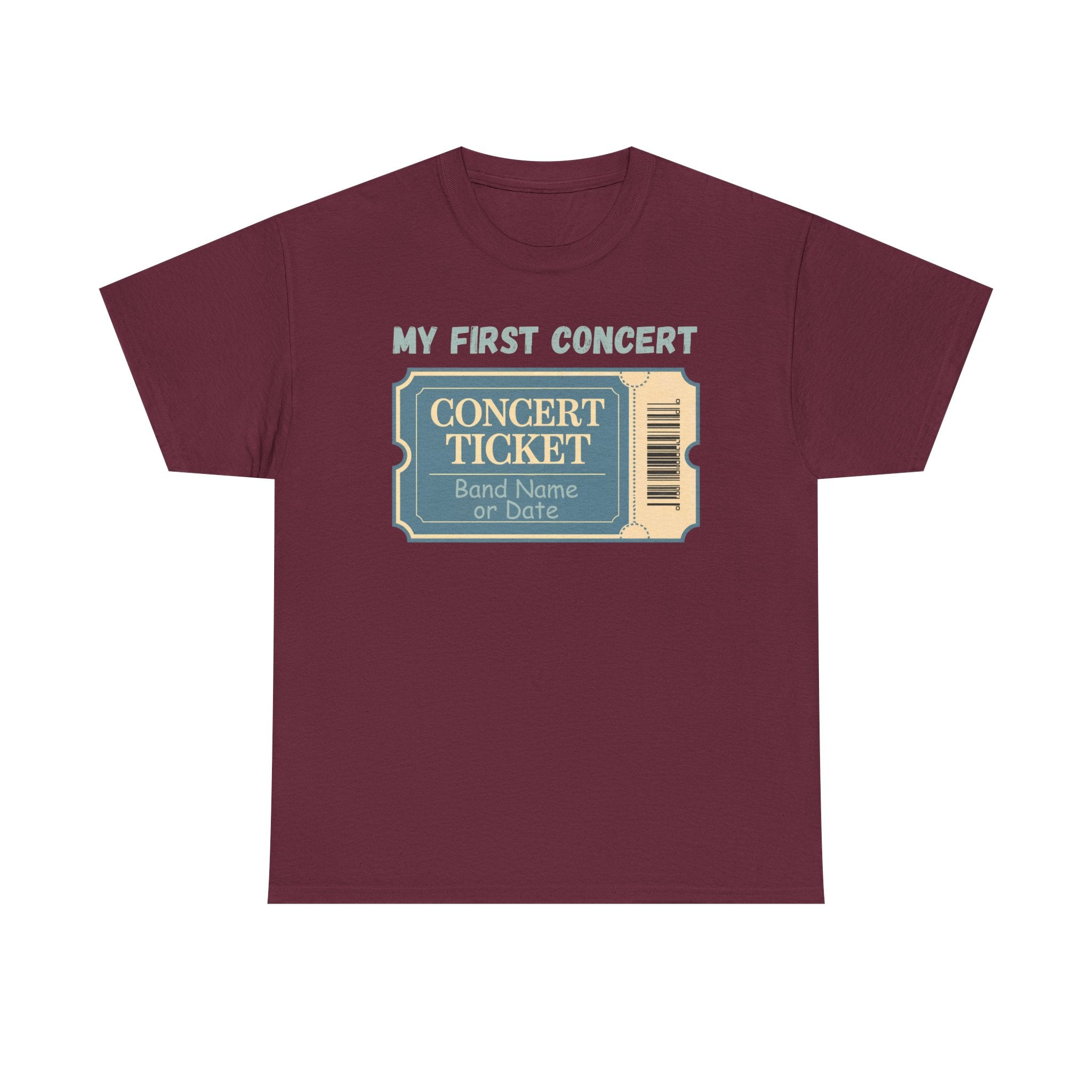 Personalized First Concert Tee, Custom Band Name, Date Shirt, Sleeve Personalization, Music Lover Gift, Concert