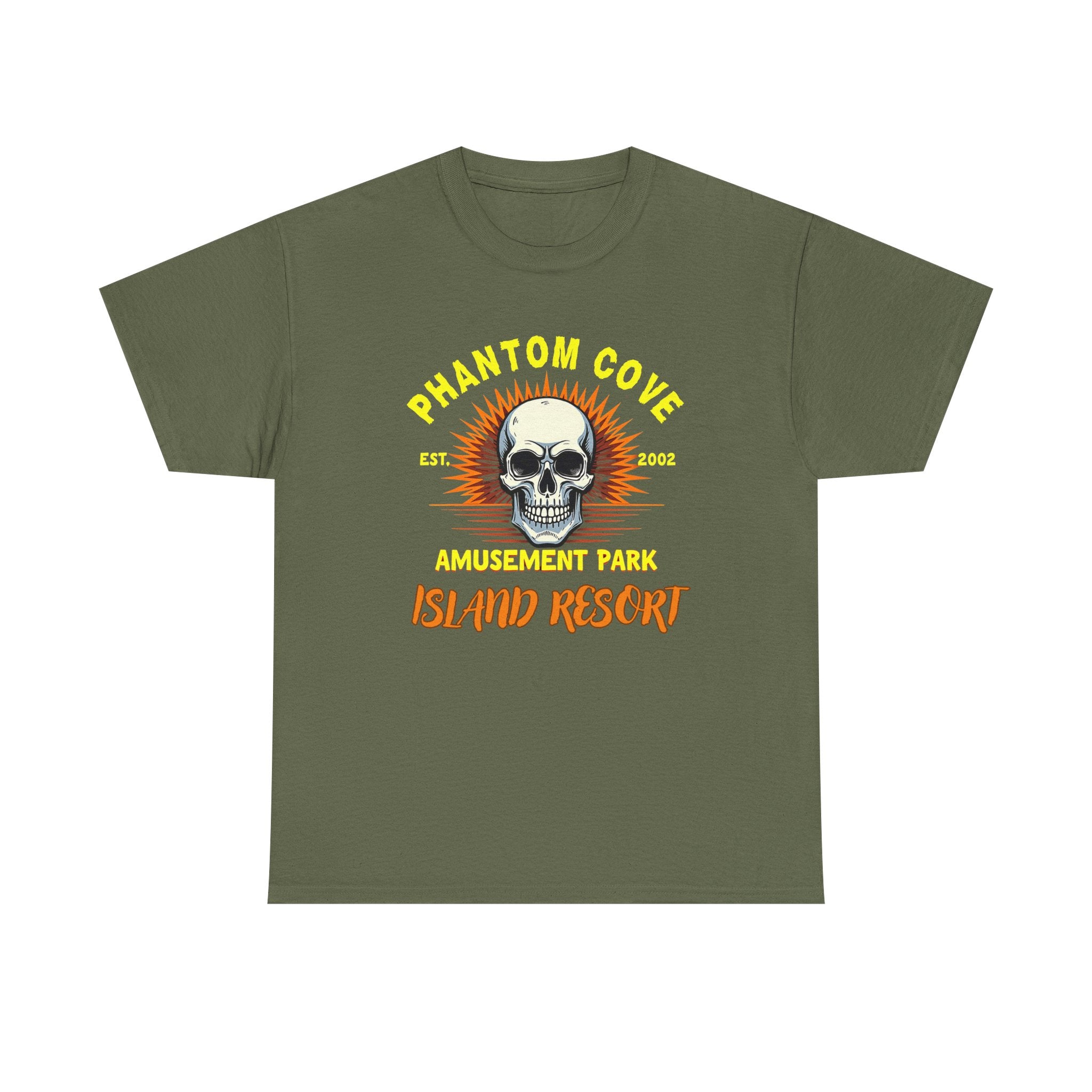 Phantom Cove Skull Graphic Tee, Unisex Heavy Cotton T-Shirt, Halloween Shirt, Amusement Park Apparel, Casual Wear, Gift Idea