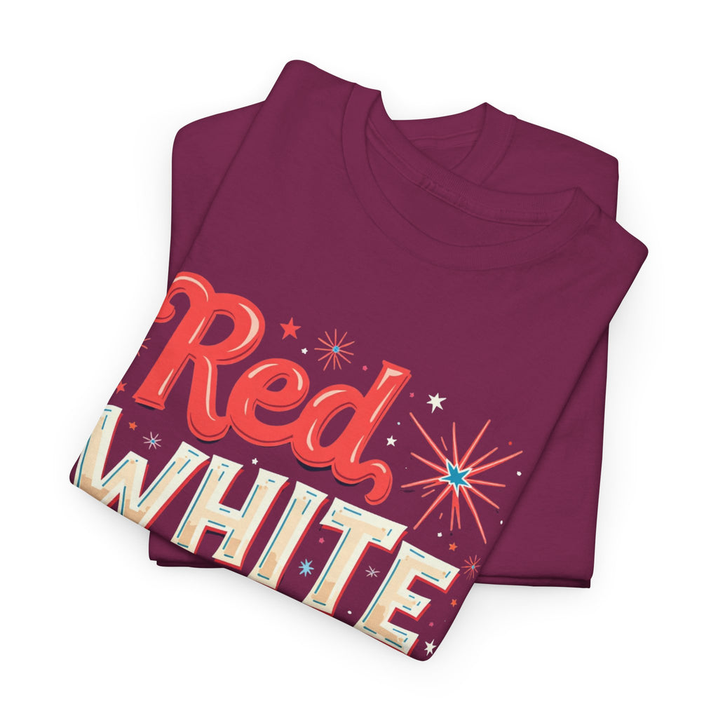 Red, White & Buzzed Unisex Cotton Tee for 4th of July Celebrations, Patriotic T-Shirt, Casual Summer Wear, Party Outfit, Gifts for Him/Her