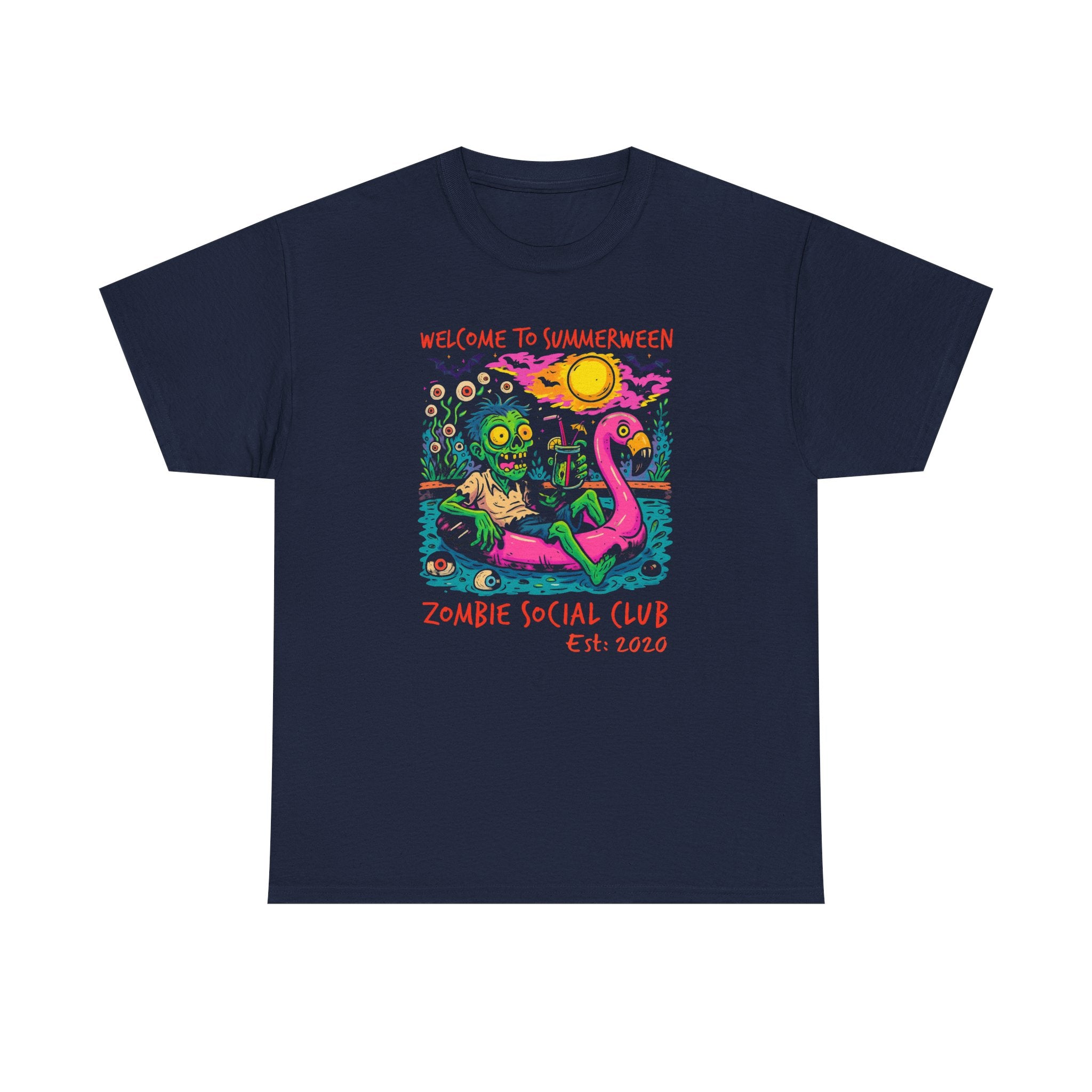 Chillin' Summerween Zombie Tee | Spooky Summer Shirt, Halloween Party Apparel, Unisex Graphic T-Shirt, Zombie Social Club Merch, Fun [...]