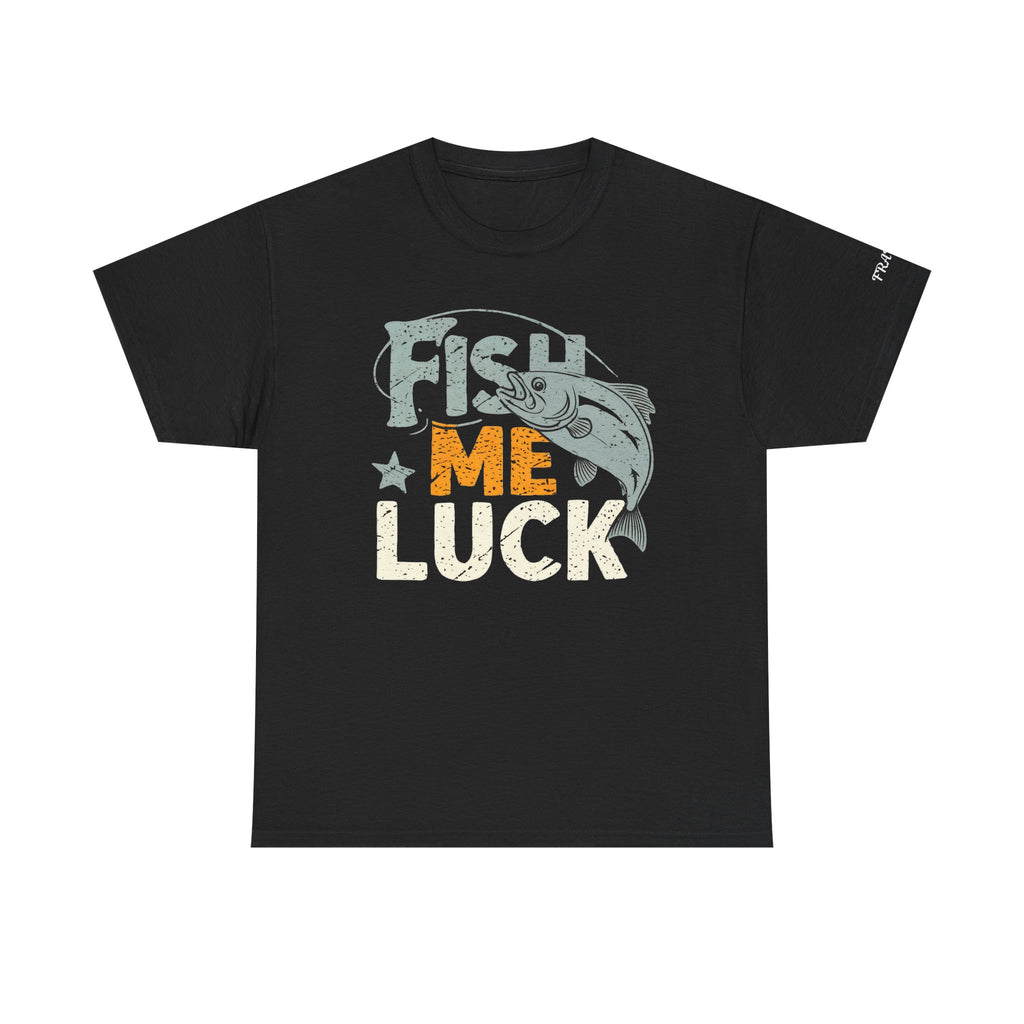 Personalized Fishing T-Shirt Custom Sleeve "Fish Me Luck" Funny Fisherman for Anglers Outdoor Enthusiasts