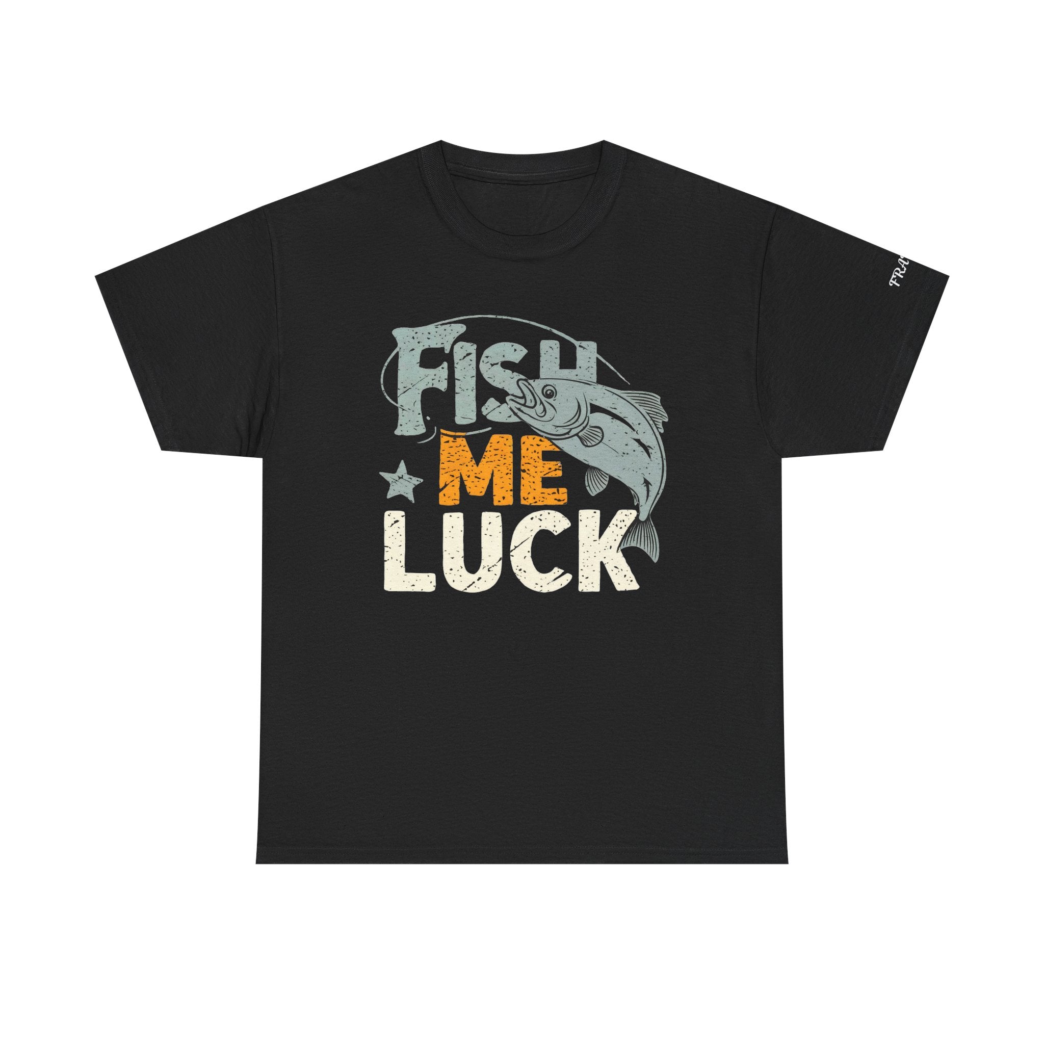 Personalized Fishing T-Shirt Custom Sleeve "Fish Me Luck" Funny Fisherman for Anglers Outdoor Enthusiasts