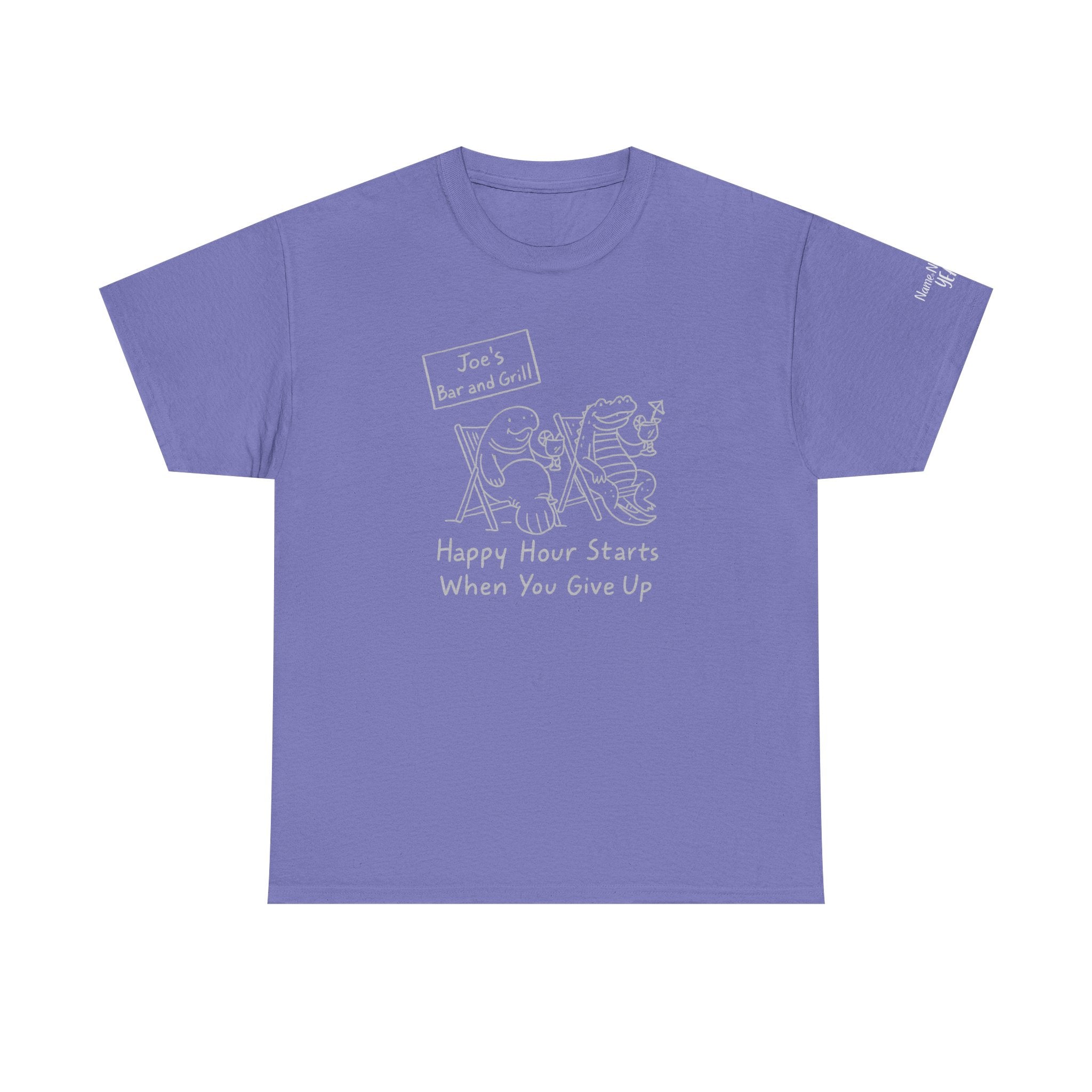 Happy Hour Starts When You Give Up – Funny Animal Work Shirt