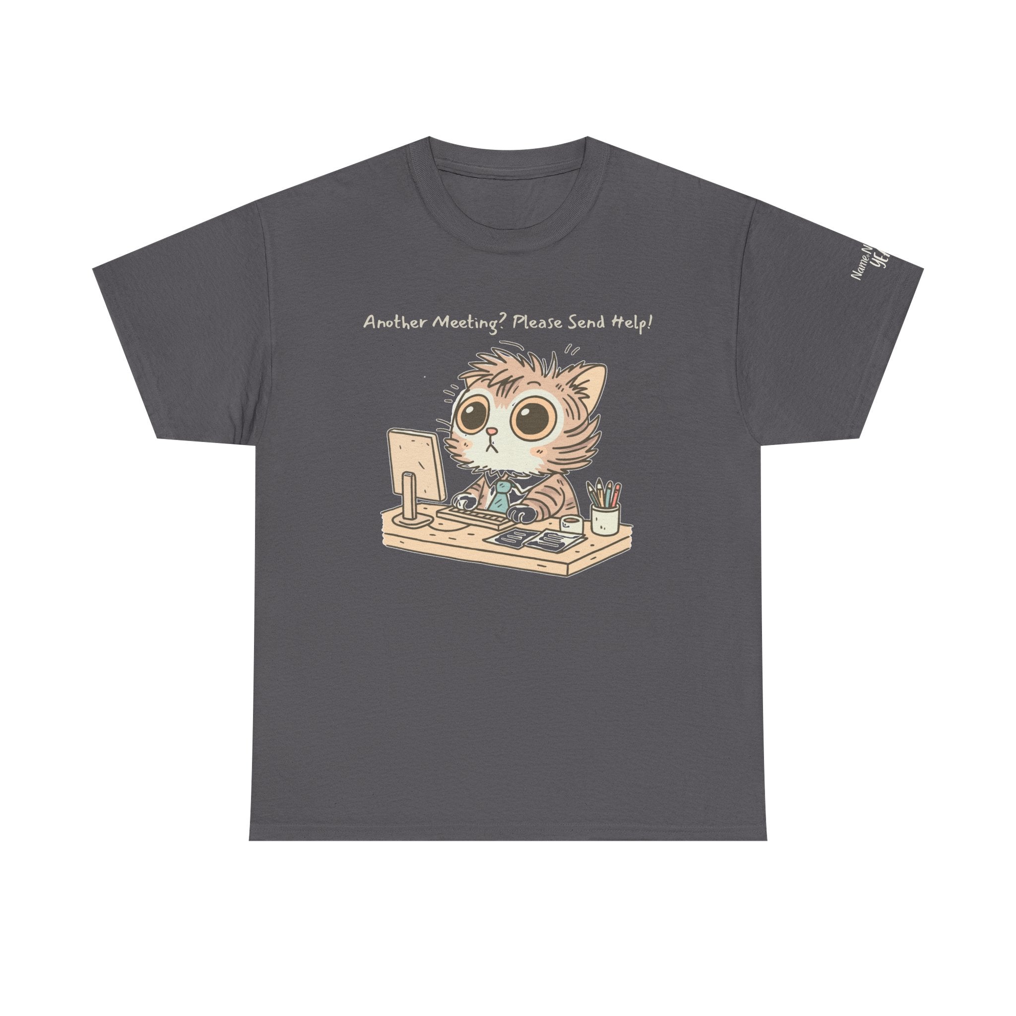 Funny Zoom Cat Shirt – “Another Meeting? Please Send Help!” Work from Home Tee