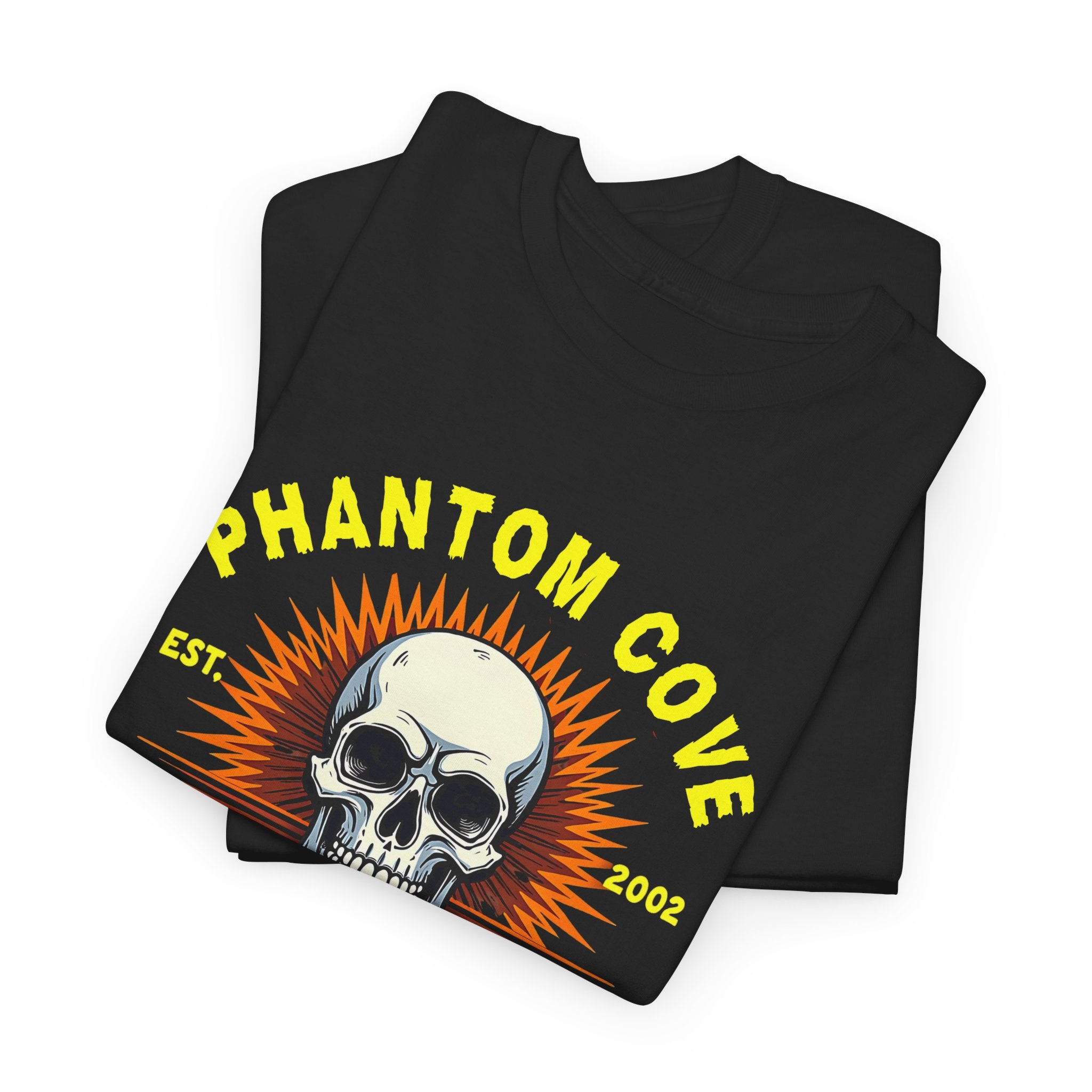 Phantom Cove Skull Graphic Tee, Unisex Heavy Cotton T-Shirt, Halloween Shirt, Amusement Park Apparel, Casual Wear, Gift Idea