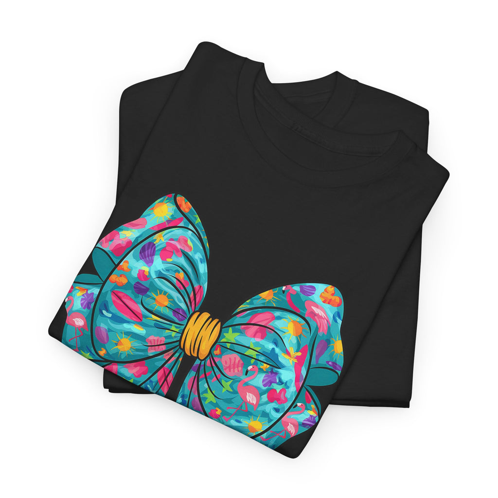 Colorful Bow Unisex Cotton Tee, Casual Everyday Wear, Gift for Birthdays, Celebrations, Party Outfits, Fun Fashion