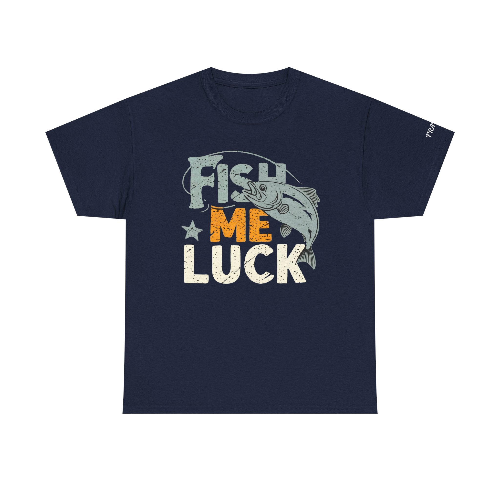 Personalized Fishing T-Shirt Custom Sleeve "Fish Me Luck" Funny Fisherman for Anglers Outdoor Enthusiasts