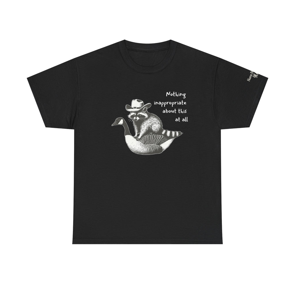 Cowboy Raccoon Goose Ride Tee | Funny Life Graphic Shirt