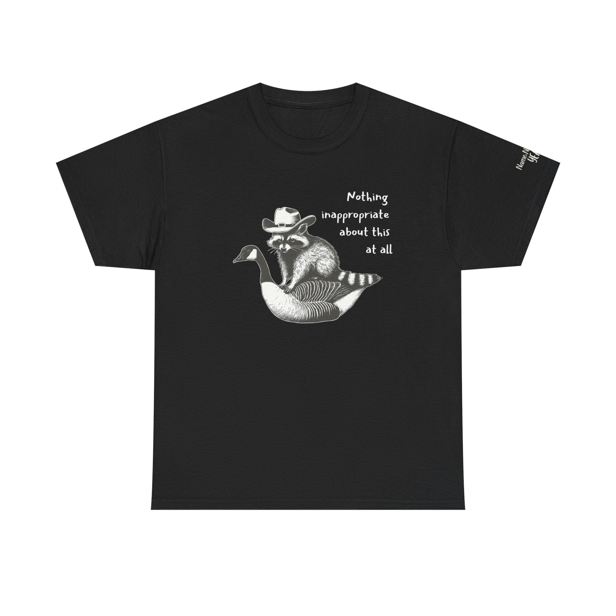 Cowboy Raccoon Goose Ride Tee | Funny Life Graphic Shirt