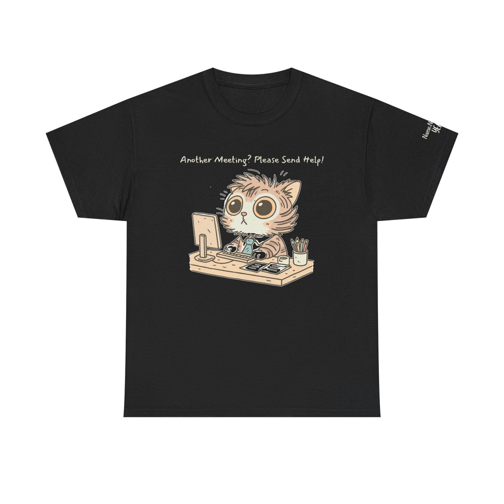 Funny Zoom Cat Shirt – “Another Meeting? Please Send Help!” Work from Home Tee