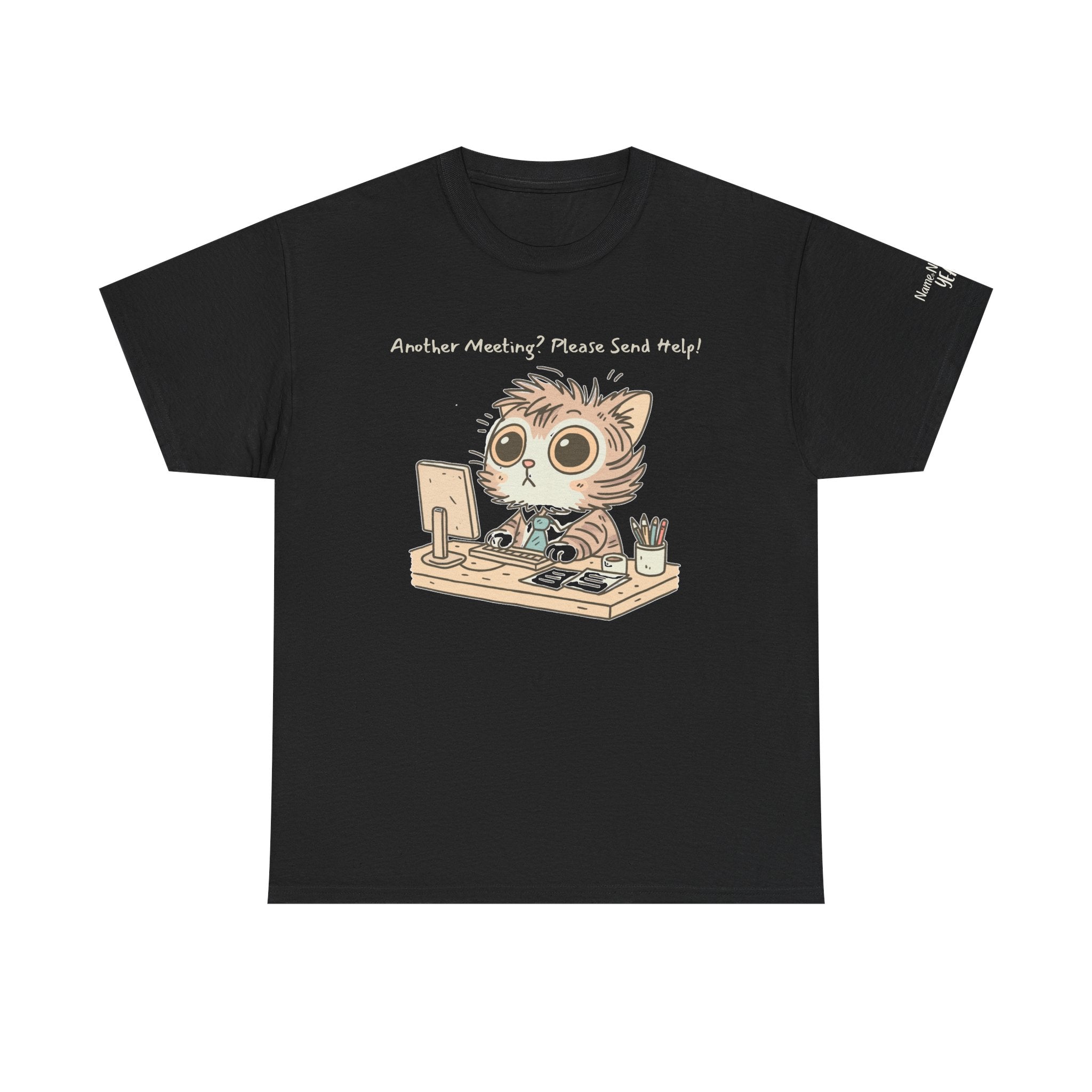 Funny Zoom Cat Shirt – “Another Meeting? Please Send Help!” Work from Home Tee