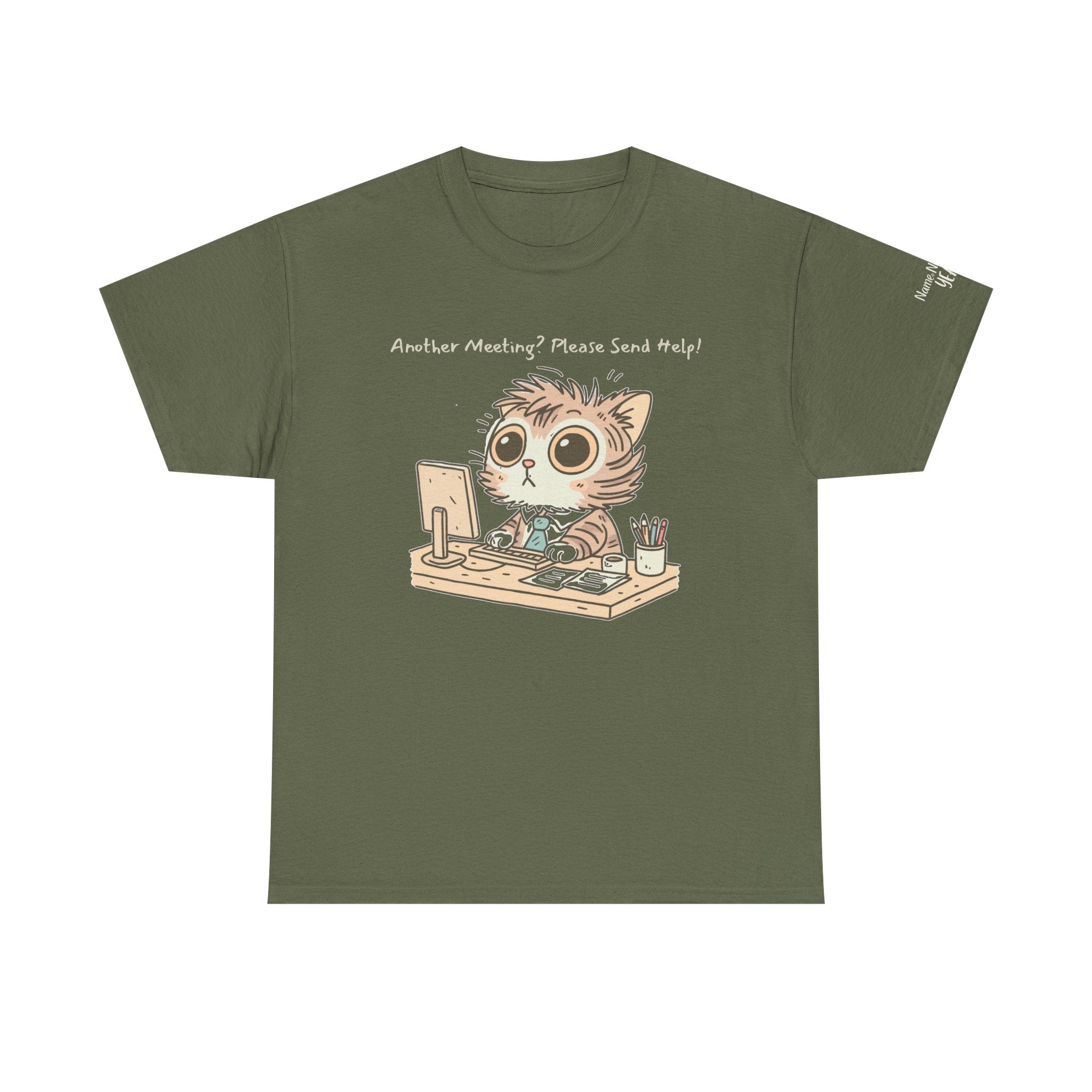 Funny Zoom Cat Shirt – “Another Meeting? Please Send Help!” Work from Home Tee