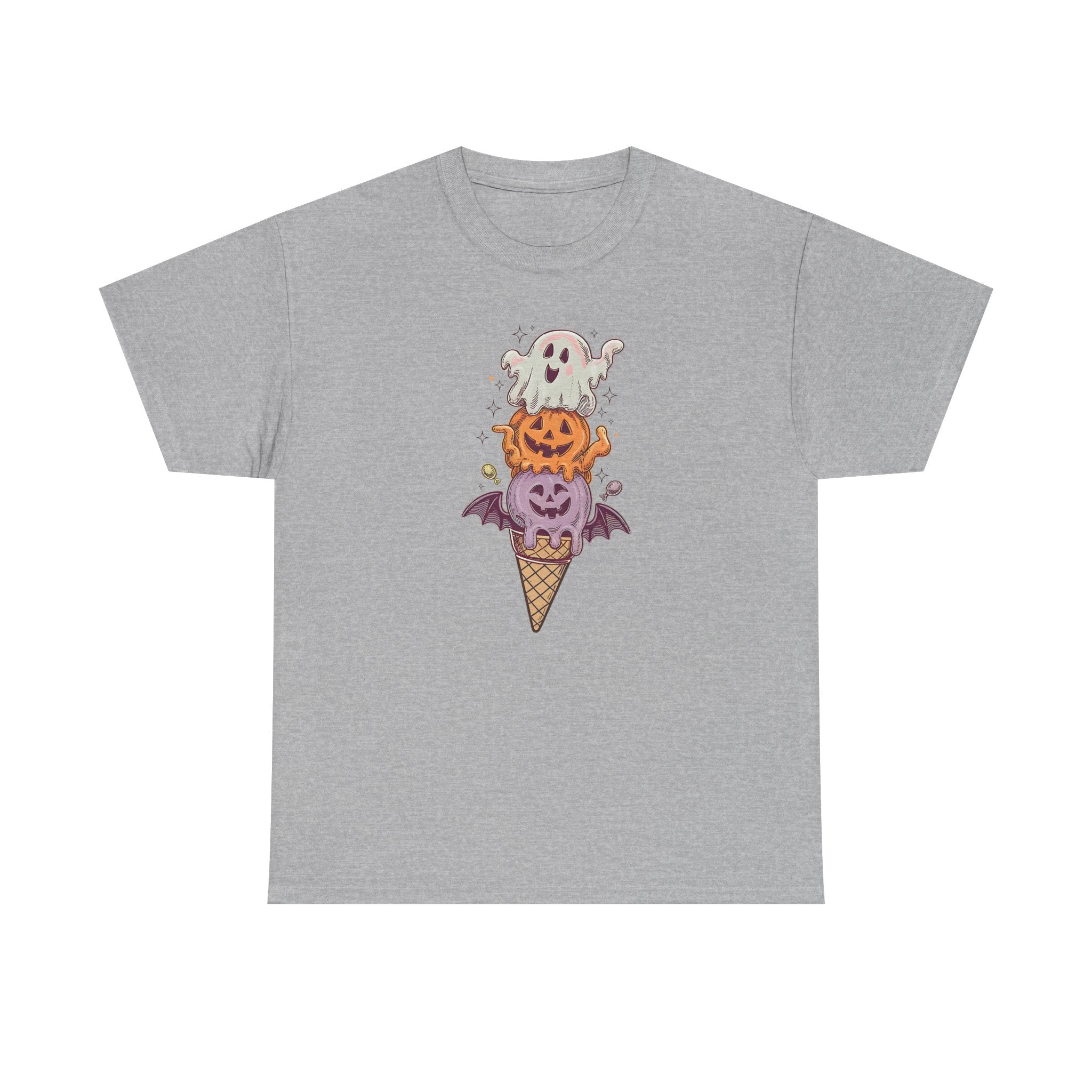 Halloween Ghostly Ice Cream Unisex Tee, Spooky Shirt, Fall Apparel, Trick-or-Treat Outfit, Haunted House Party Wear