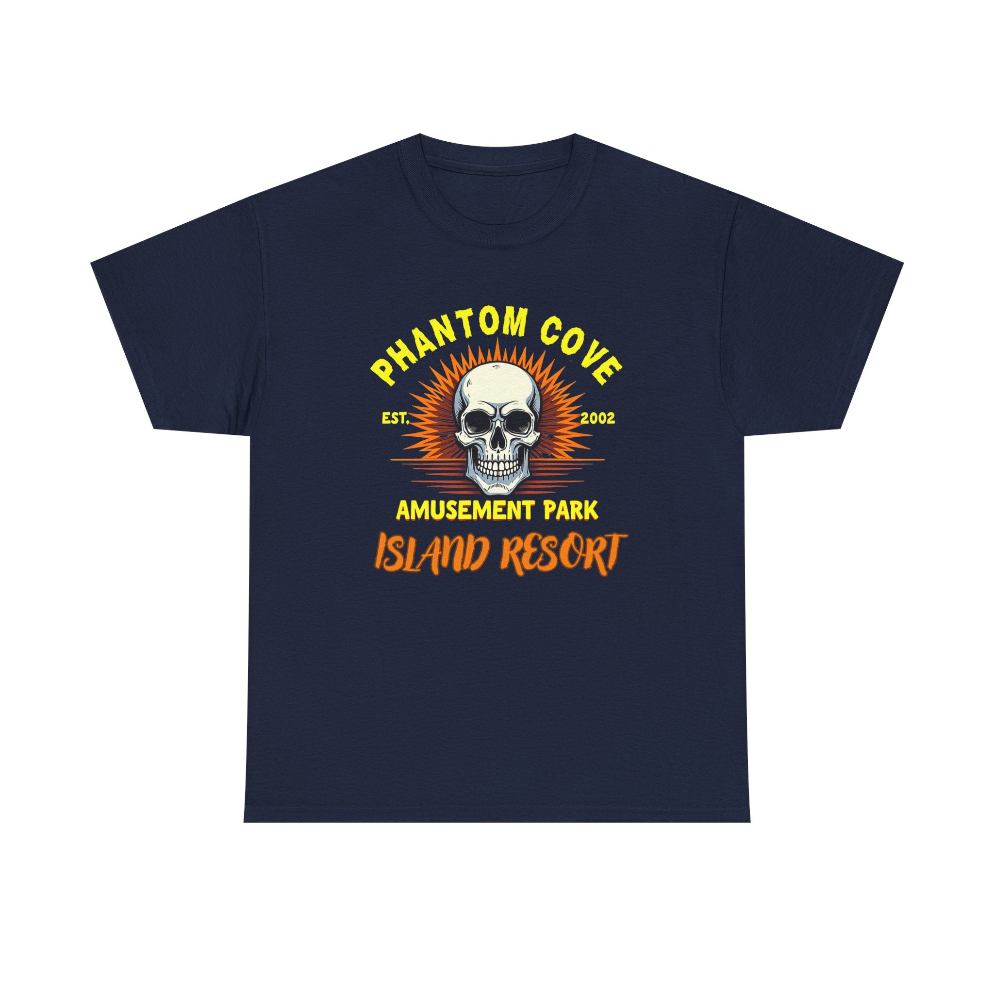 Phantom Cove Skull Graphic Tee, Unisex Heavy Cotton T-Shirt, Halloween Shirt, Amusement Park Apparel, Casual Wear, Gift Idea