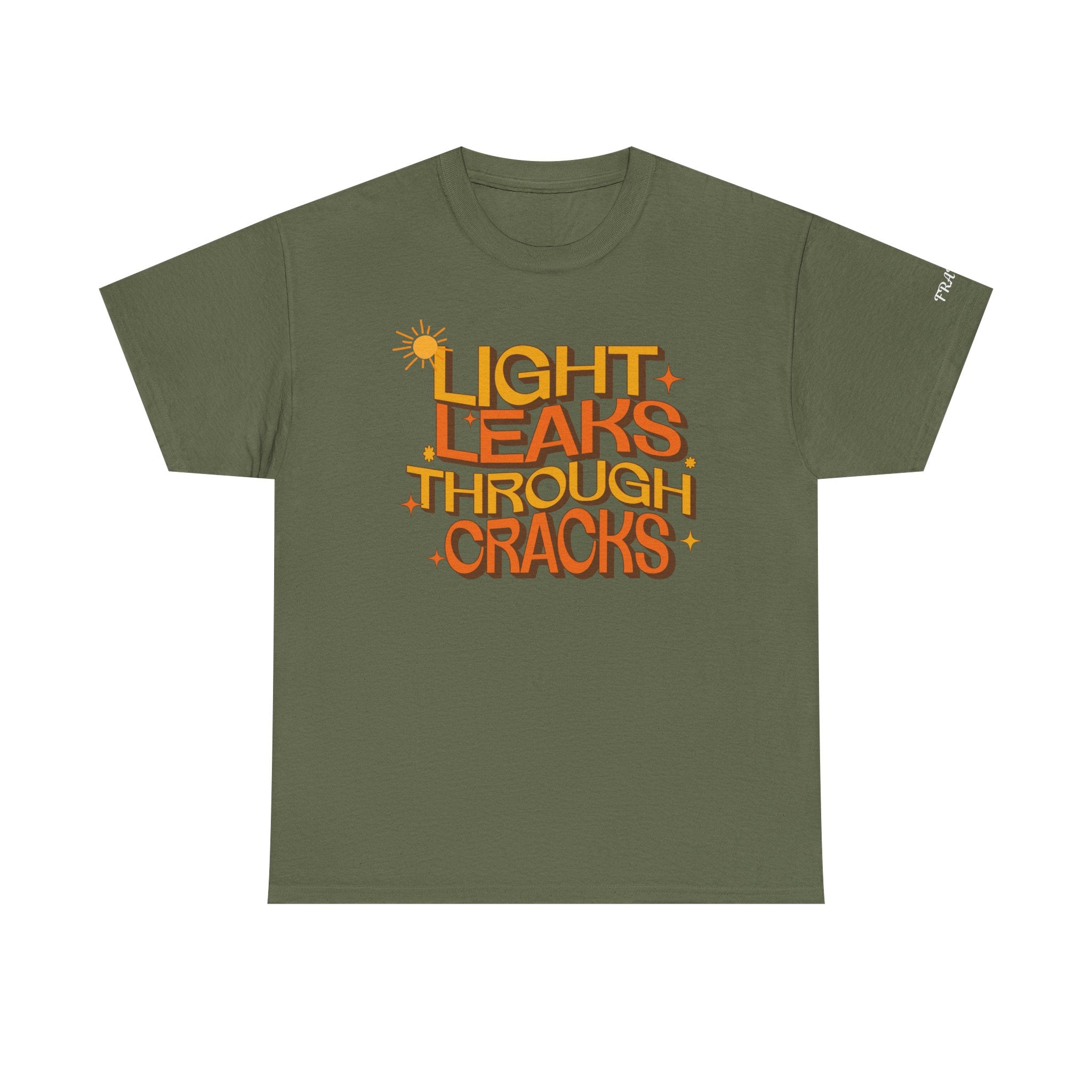 Positive Personalized Tee, Custom Name Sleeve Shirt, Light Shines Through Cracks Gift, Unisex Cotton T-Shirt