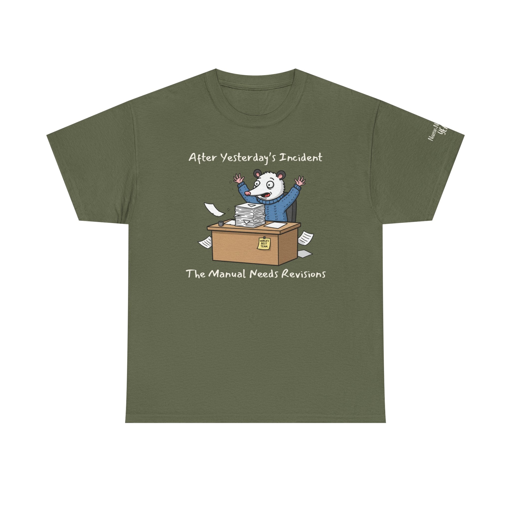 After Yesterday’s Incident, The Manual Needs Revisions – Funny Possum Work Shirt w/ customization