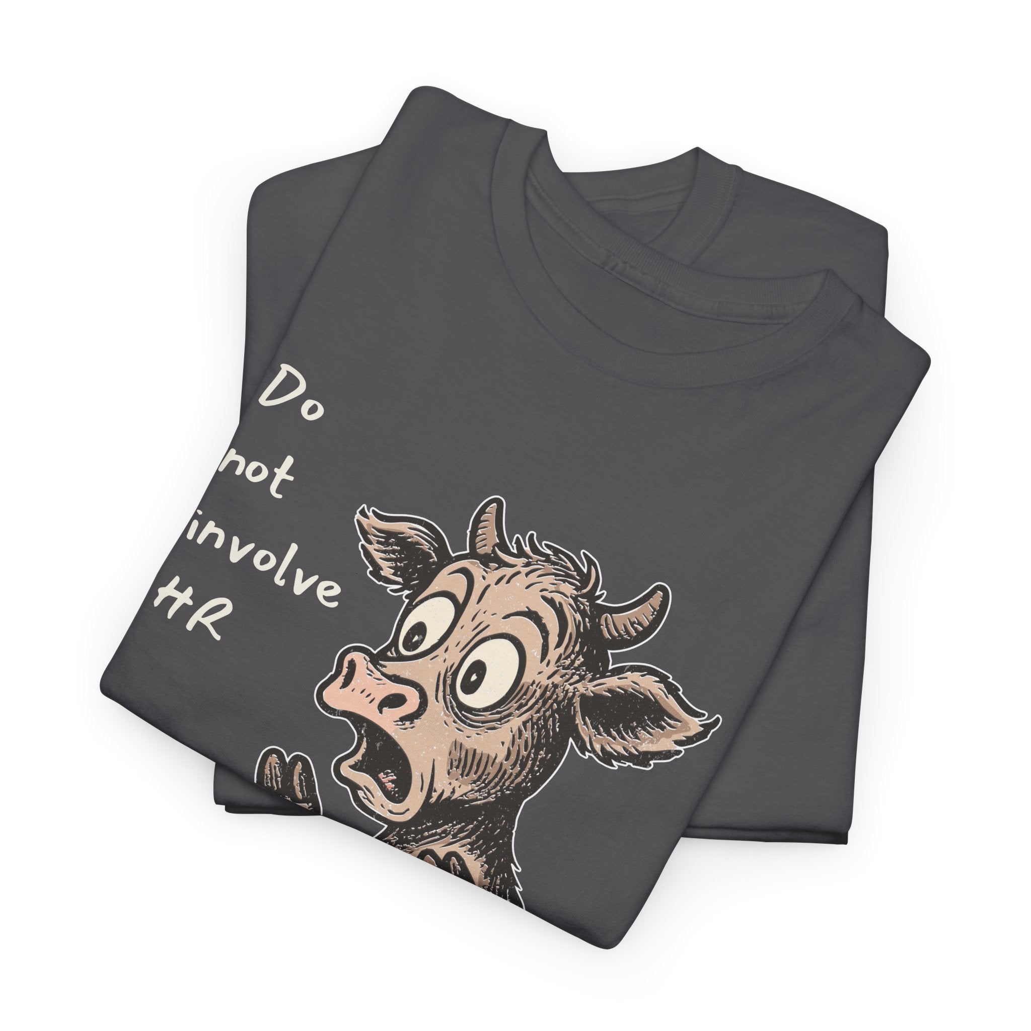 Do Not Involve HR – Frantic Cow Work Humor, Funny Cow Tee, Humor Shirt, Farm Animal Gift, Casual Wear, Cow Lover Top