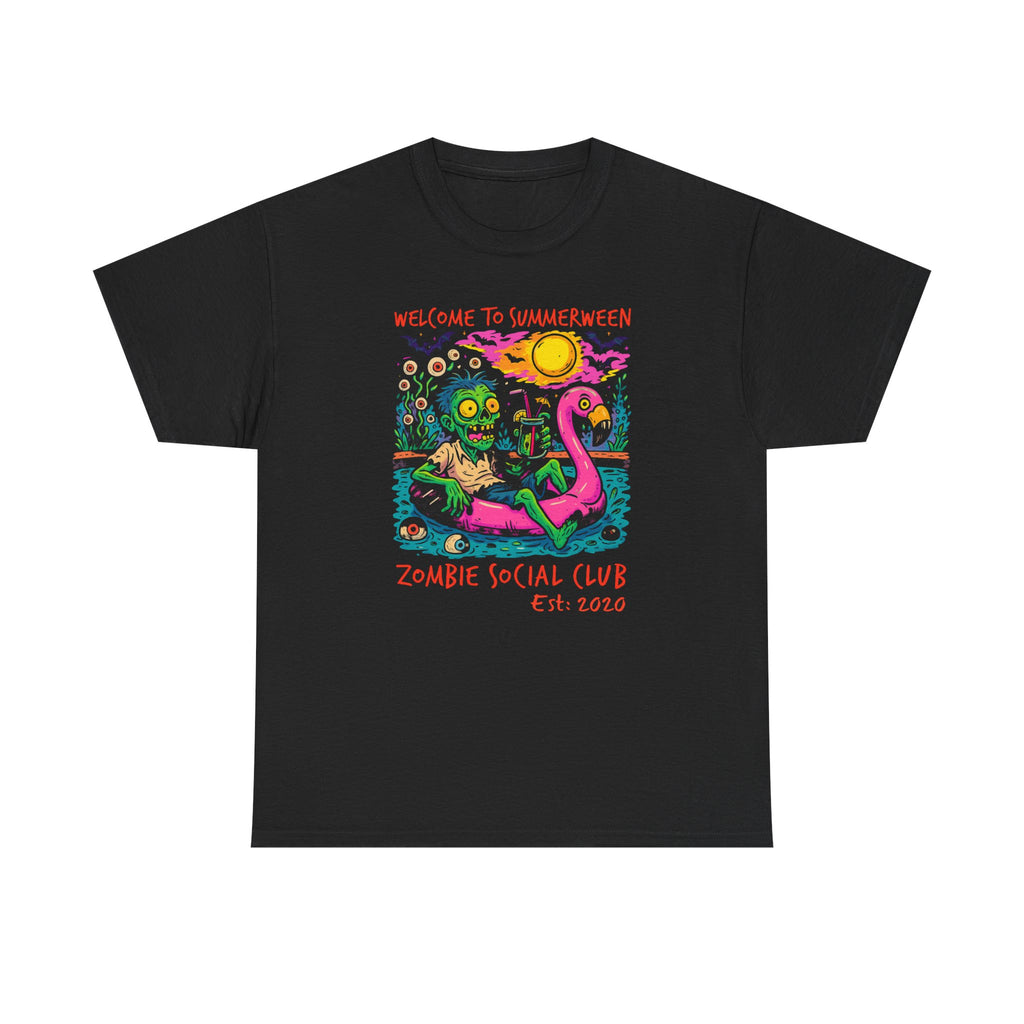 Chillin' Summerween Zombie Tee | Spooky Summer Shirt, Halloween Party Apparel, Unisex Graphic T-Shirt, Zombie Social Club Merch, Fun [...]