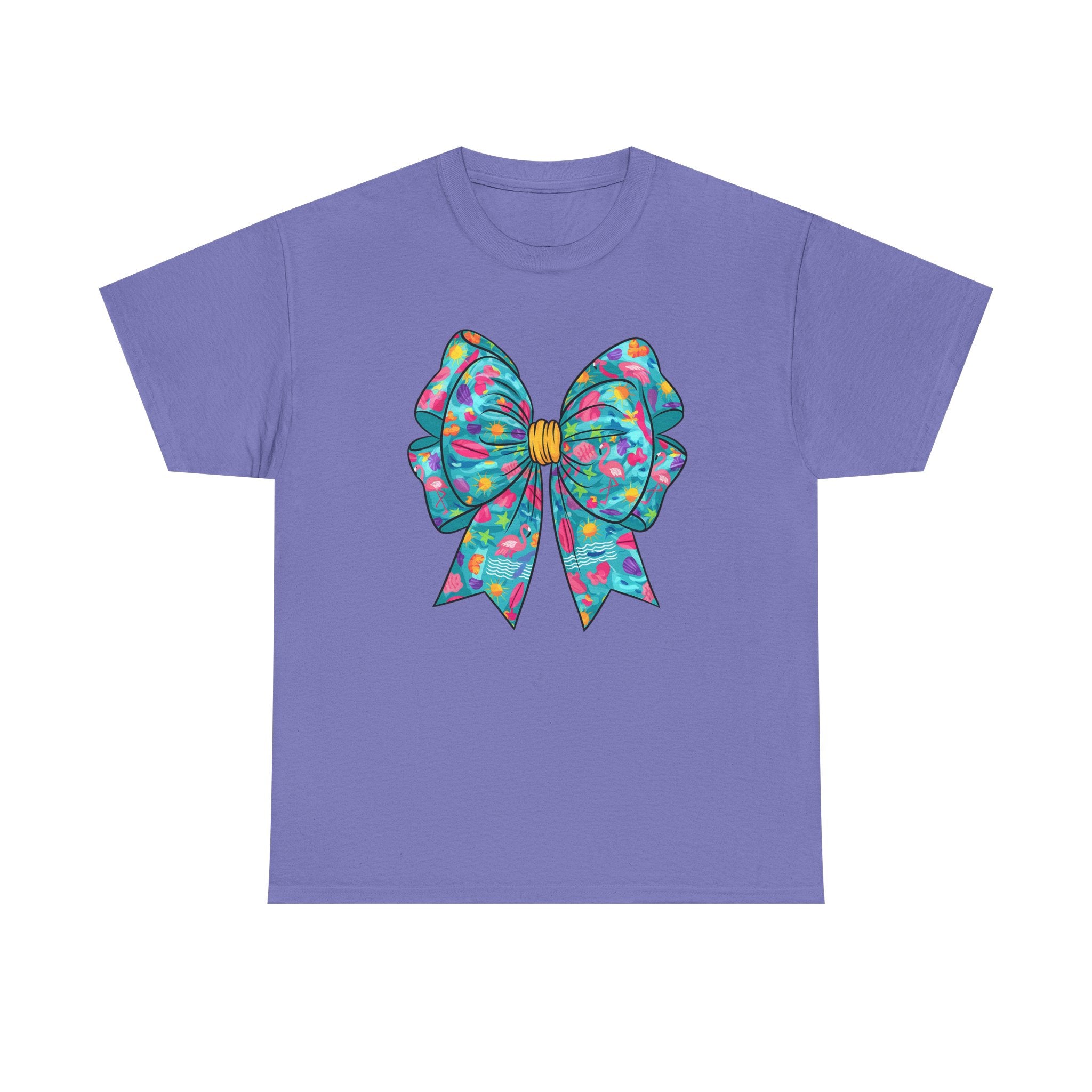 Colorful Bow Unisex Cotton Tee, Casual Everyday Wear, Gift for Birthdays, Celebrations, Party Outfits, Fun Fashion