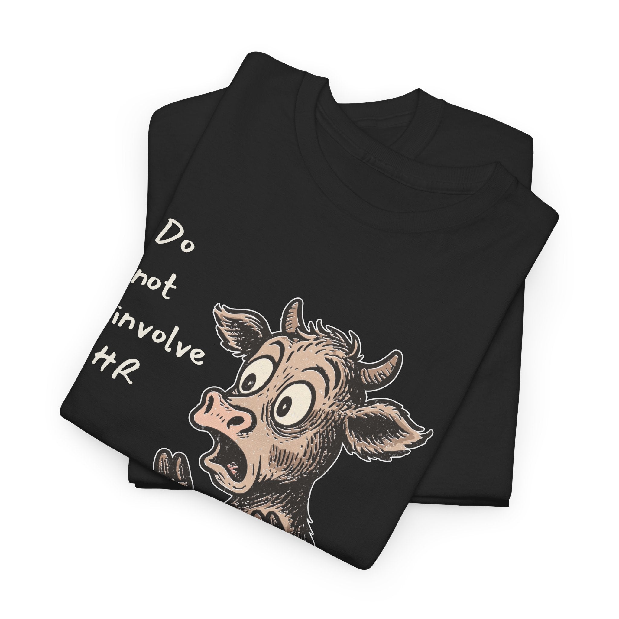 Do Not Involve HR – Frantic Cow Work Humor, Funny Cow Tee, Humor Shirt, Farm Animal Gift, Casual Wear, Cow Lover Top