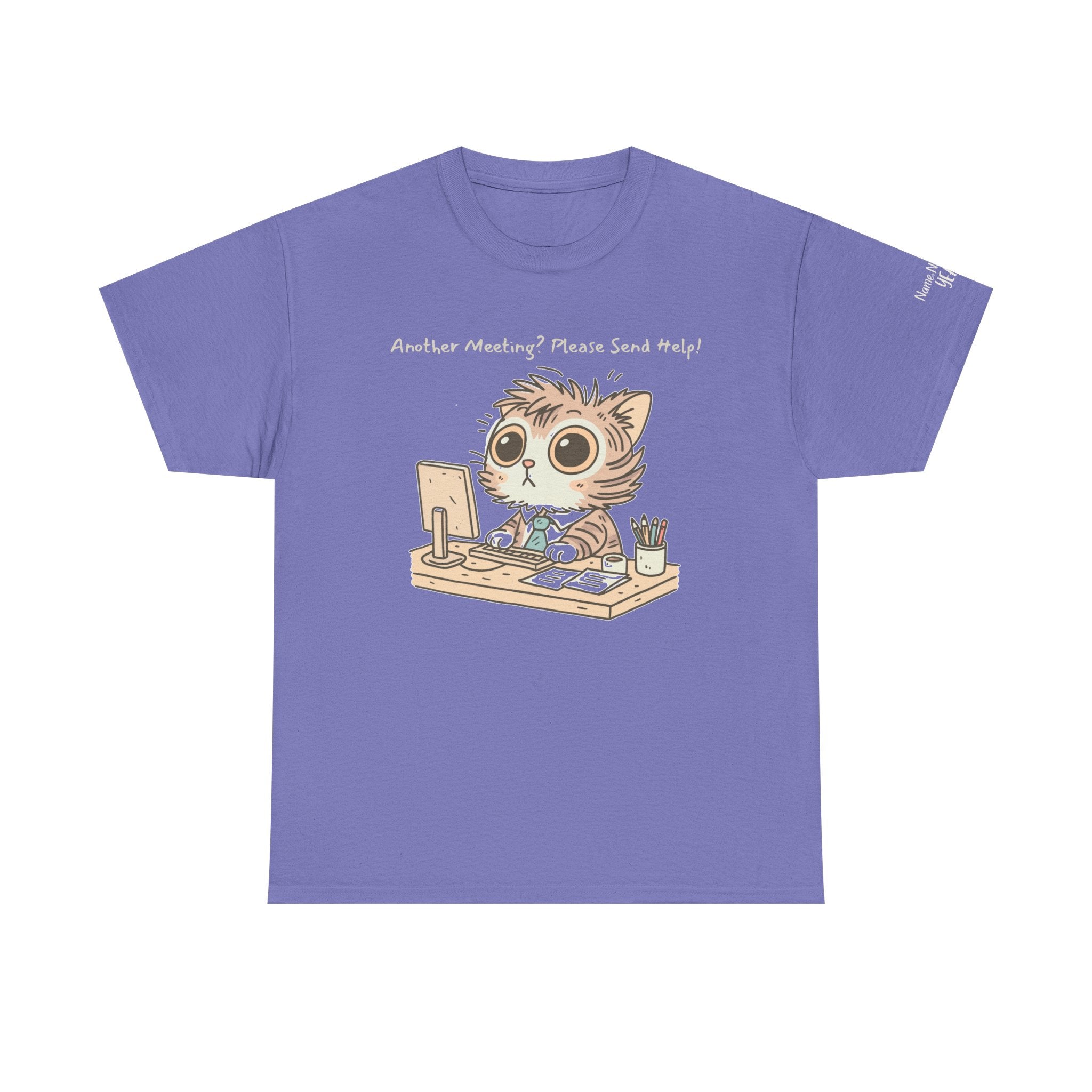 Funny Zoom Cat Shirt – “Another Meeting? Please Send Help!” Work from Home Tee