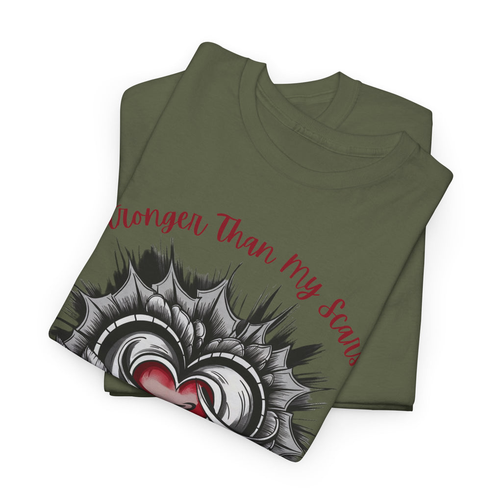 Personalized Heart Design, Customizable Sleeve Name, Date, Inspirational, Stronger than my Scars