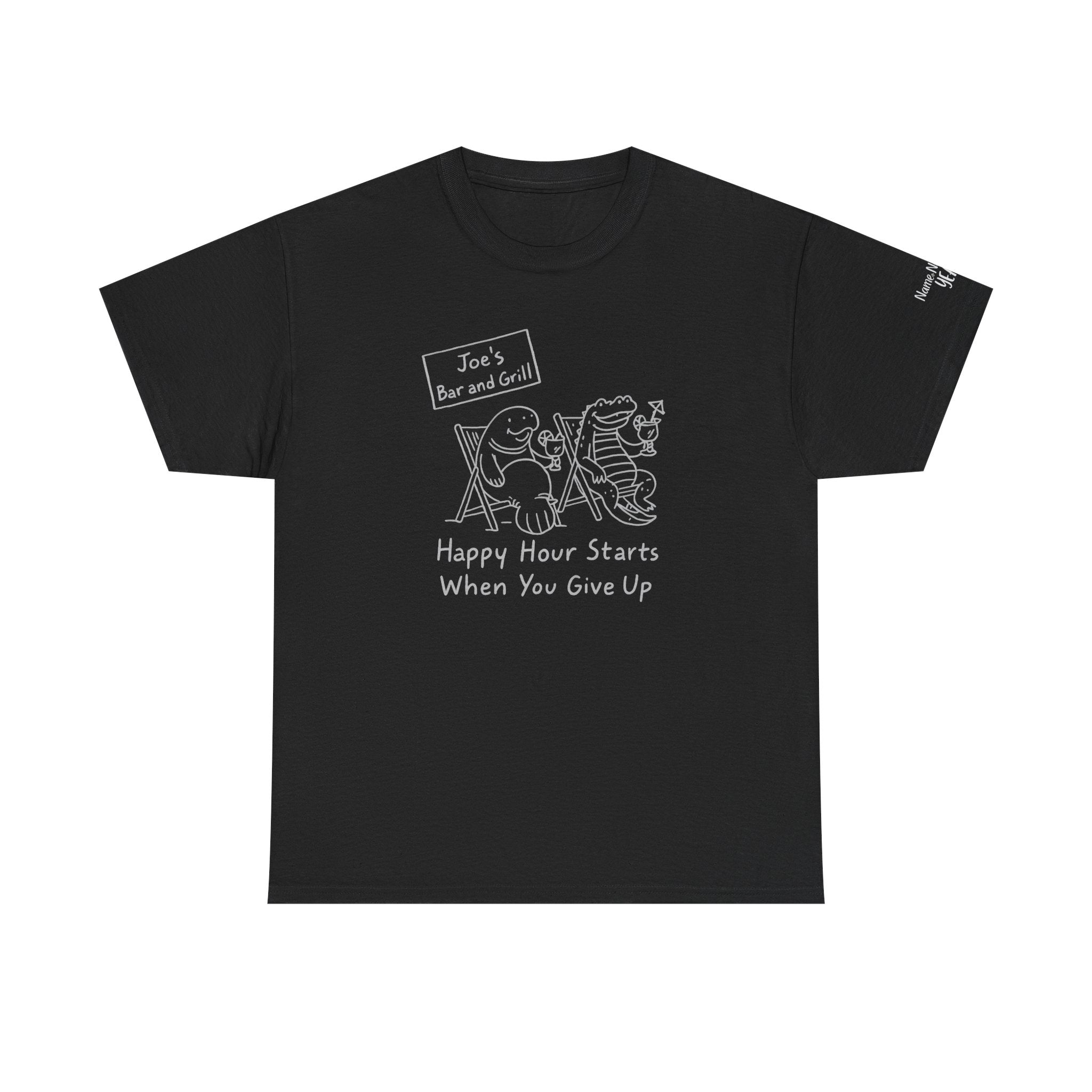 Happy Hour Starts When You Give Up – Funny Animal Work Shirt
